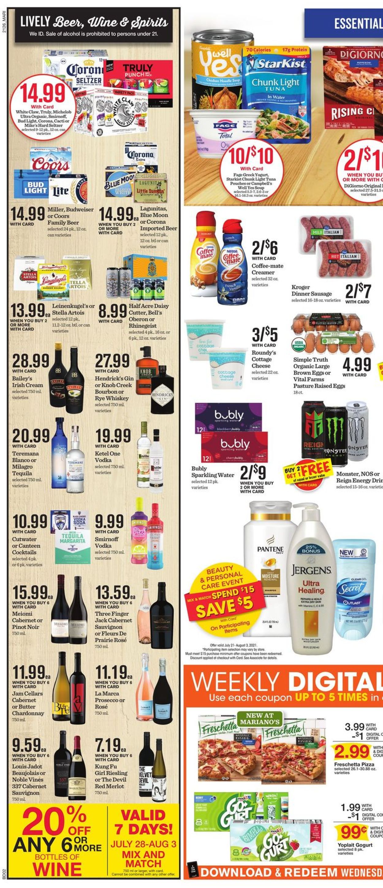 Mariano’s Ad from 07/28/2021