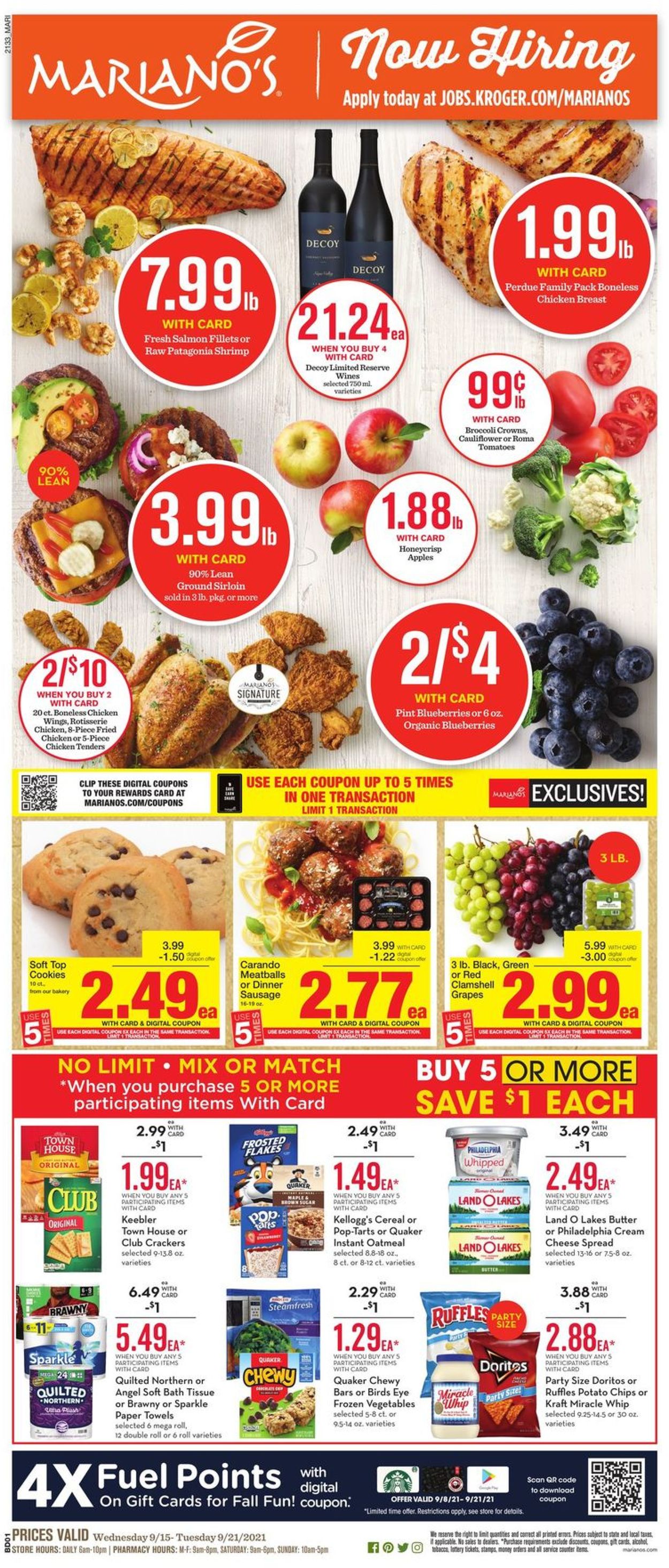 Mariano’s Ad from 09/15/2021