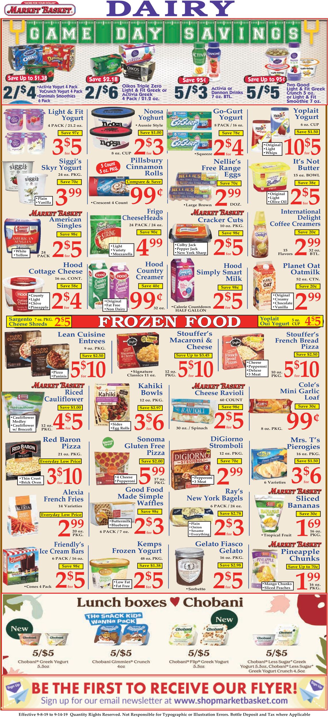 Market Basket Ad from 09/08/2019