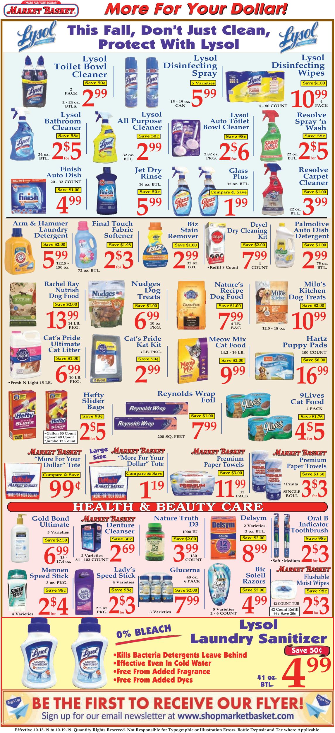 Market Basket Ad from 10/13/2019