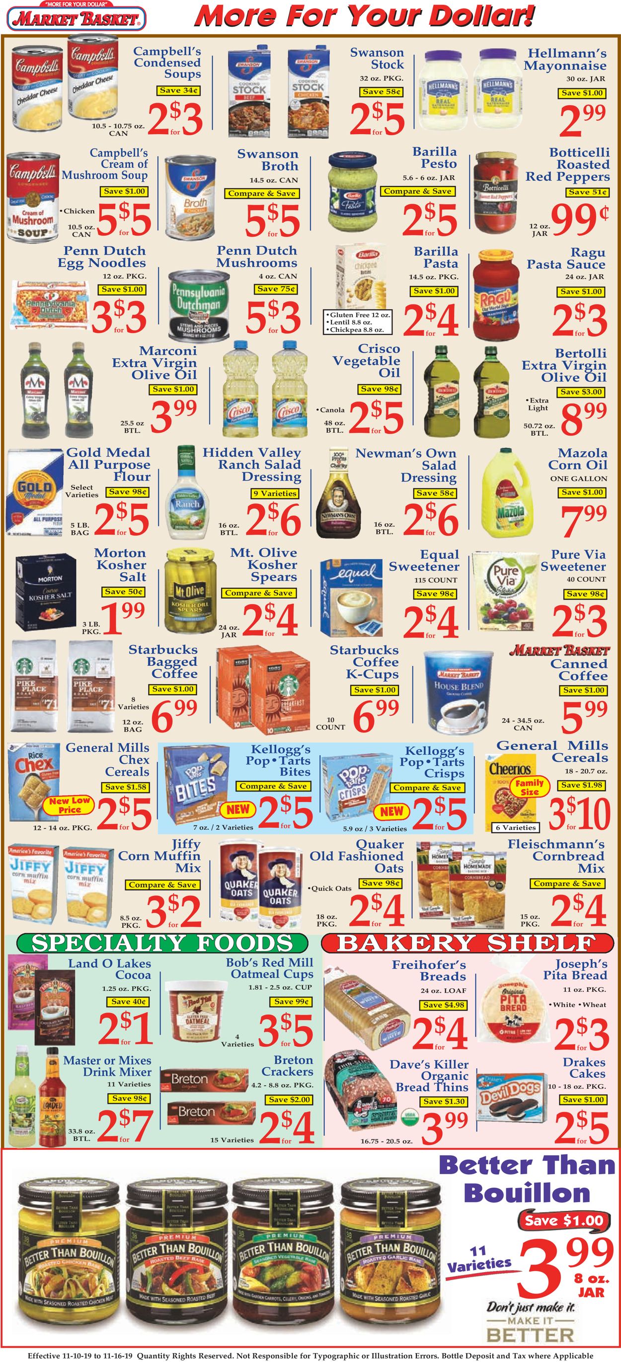 Market Basket Ad from 11/10/2019