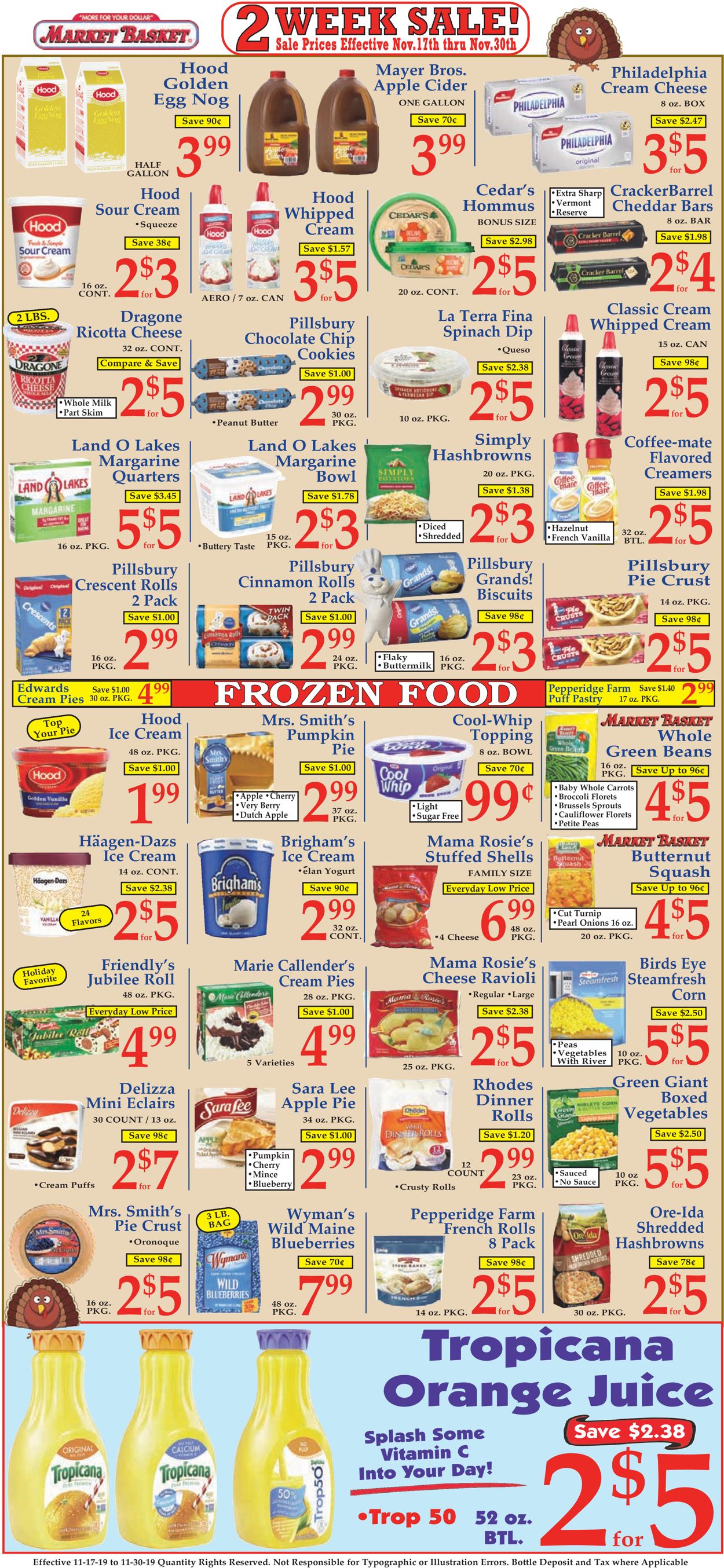 Market Basket Ad from 11/17/2019