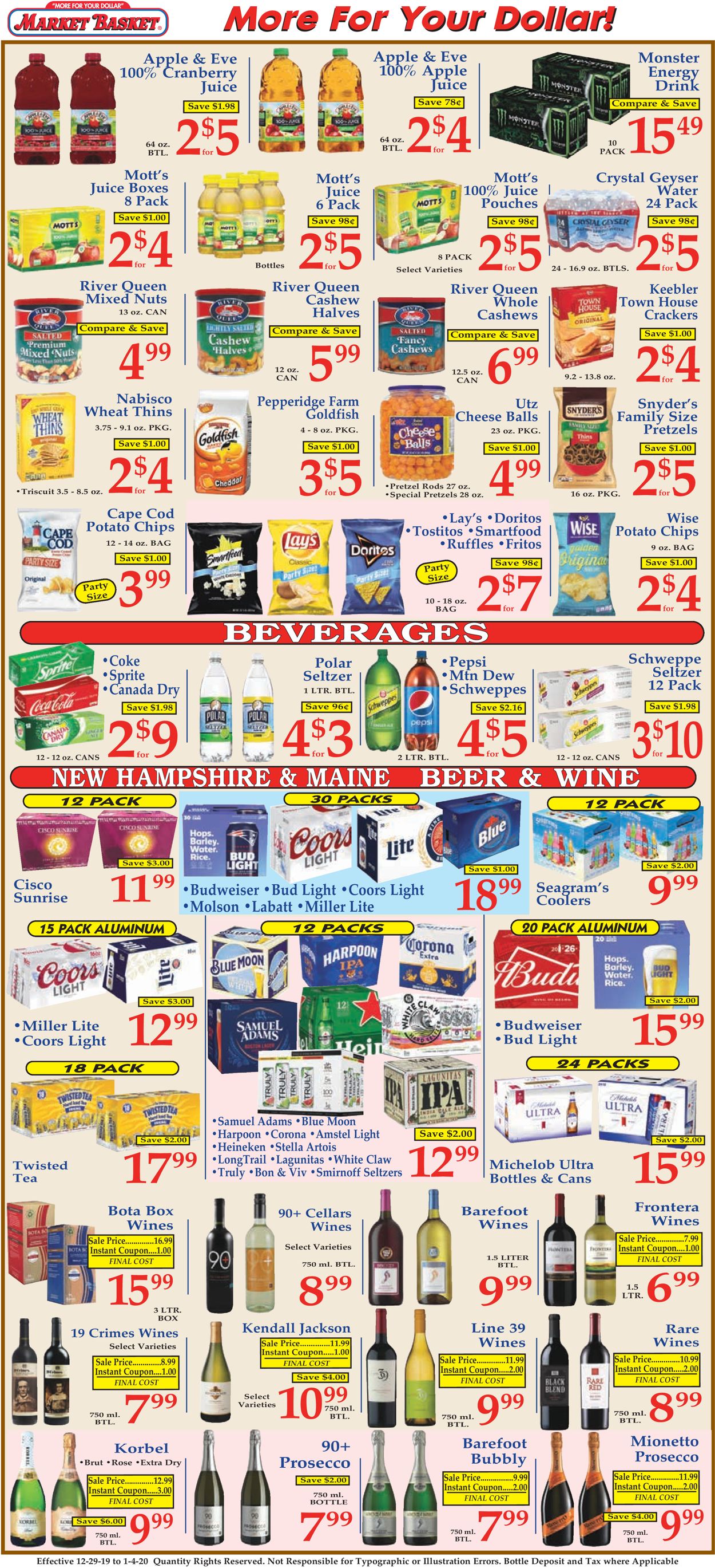 Market Basket Ad from 12/29/2019
