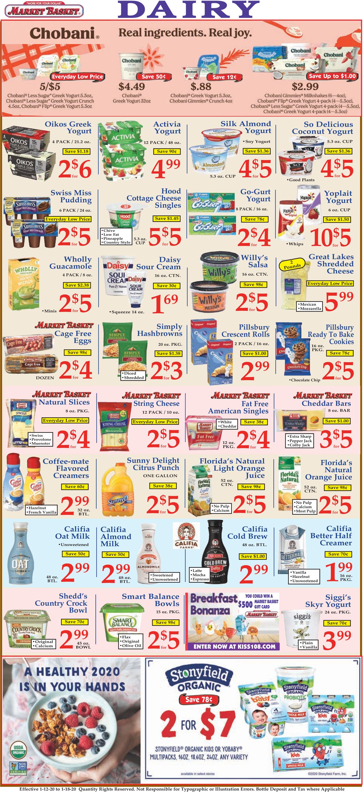 Market Basket Ad from 01/12/2020