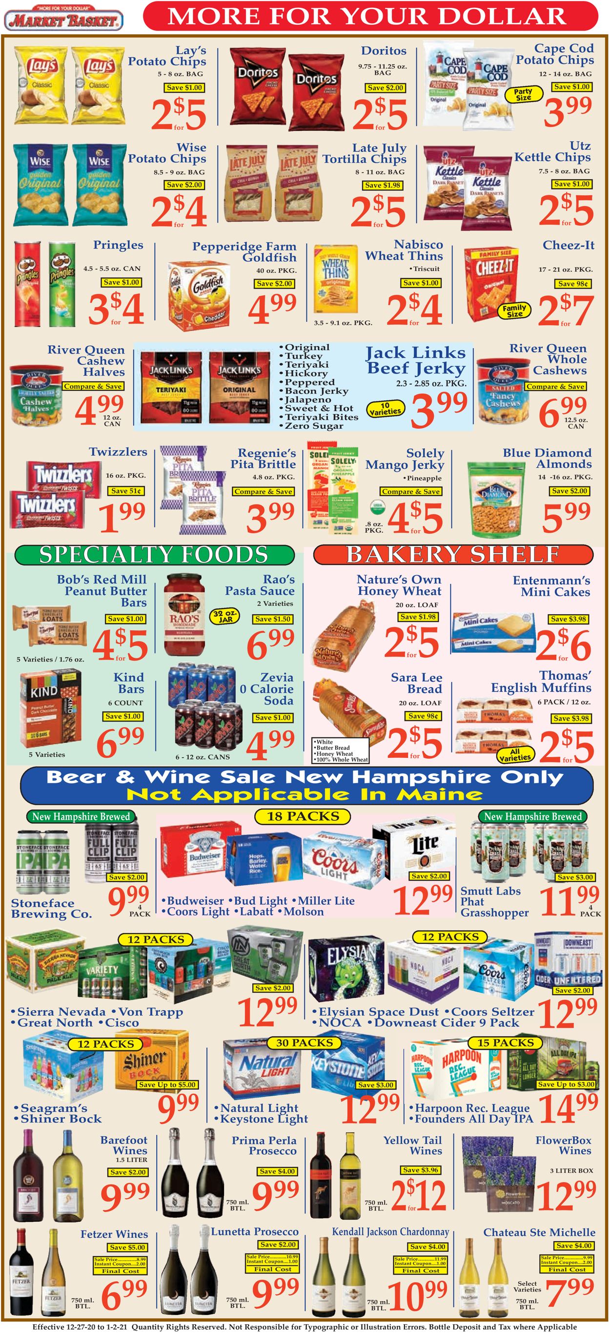 Market Basket Ad from 12/27/2020