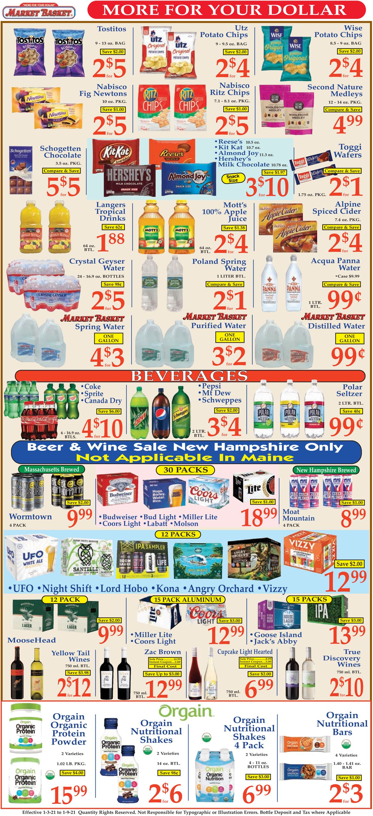 Market Basket Ad from 01/03/2021