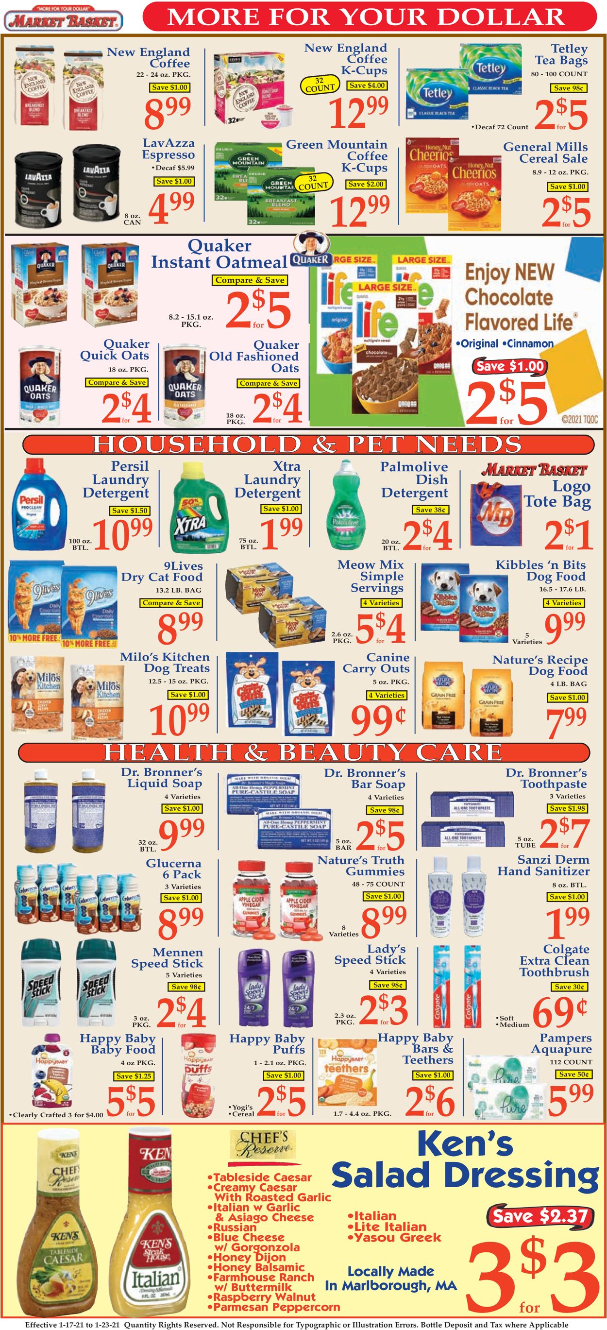 Market Basket Ad from 01/17/2021