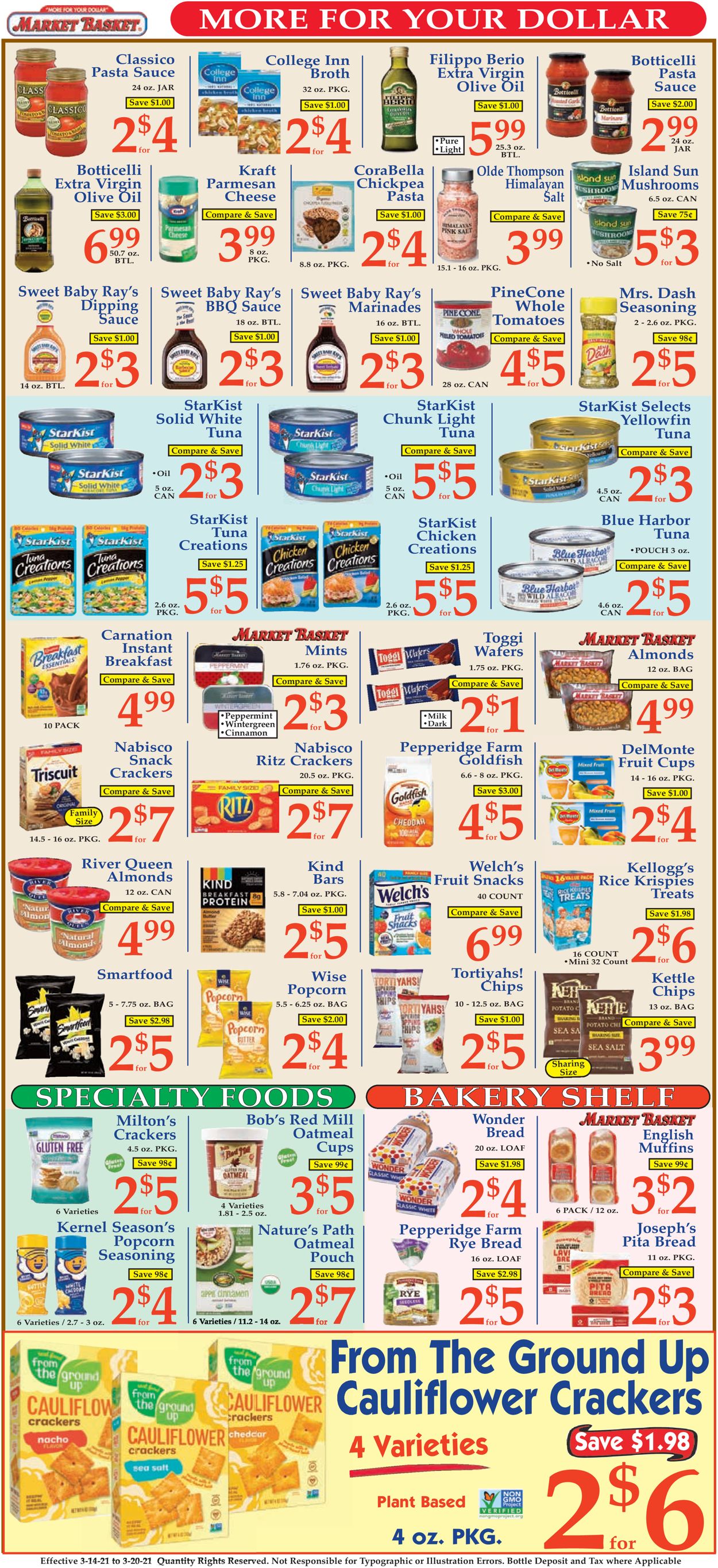 Market Basket Ad from 03/14/2021