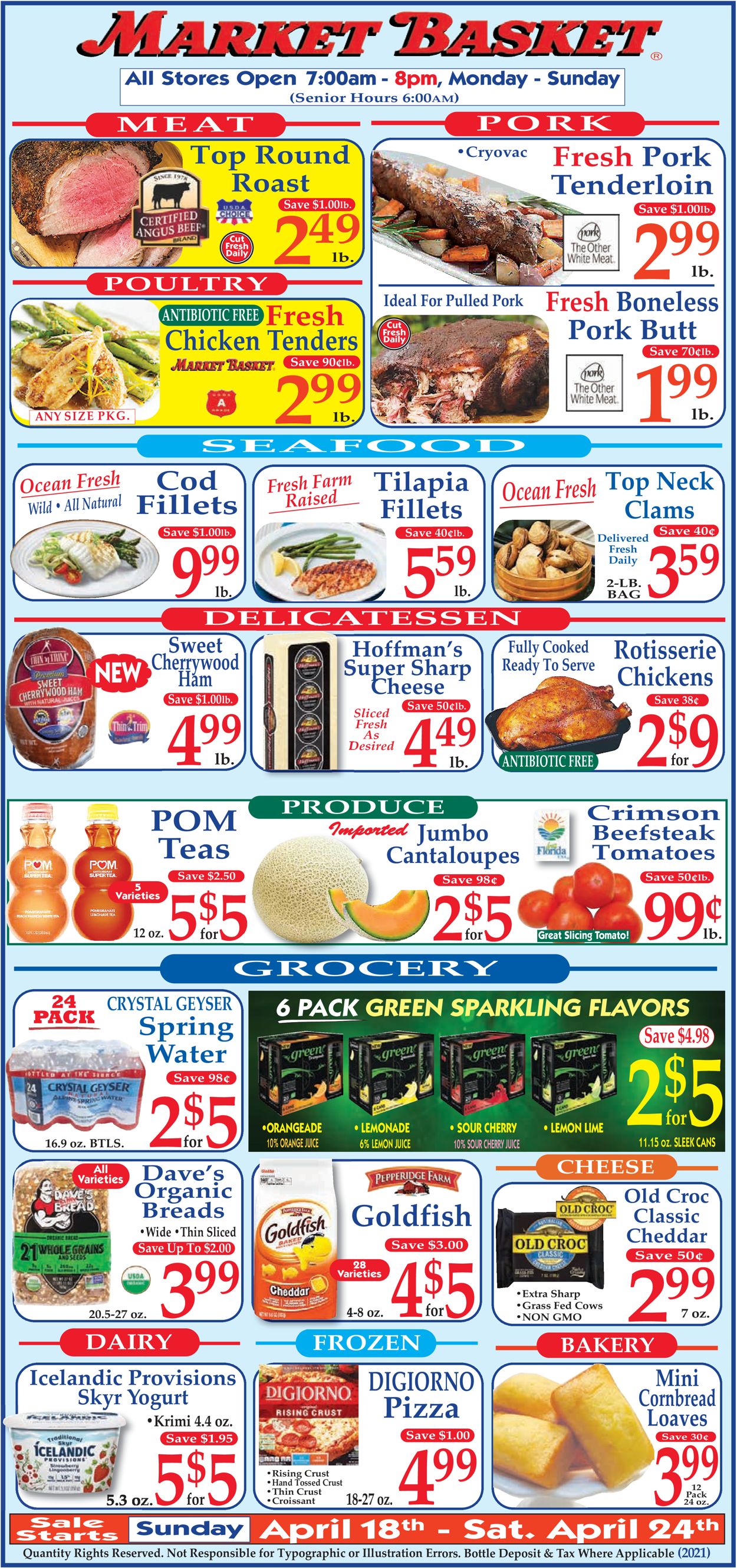 Market Basket Ad from 04/18/2021