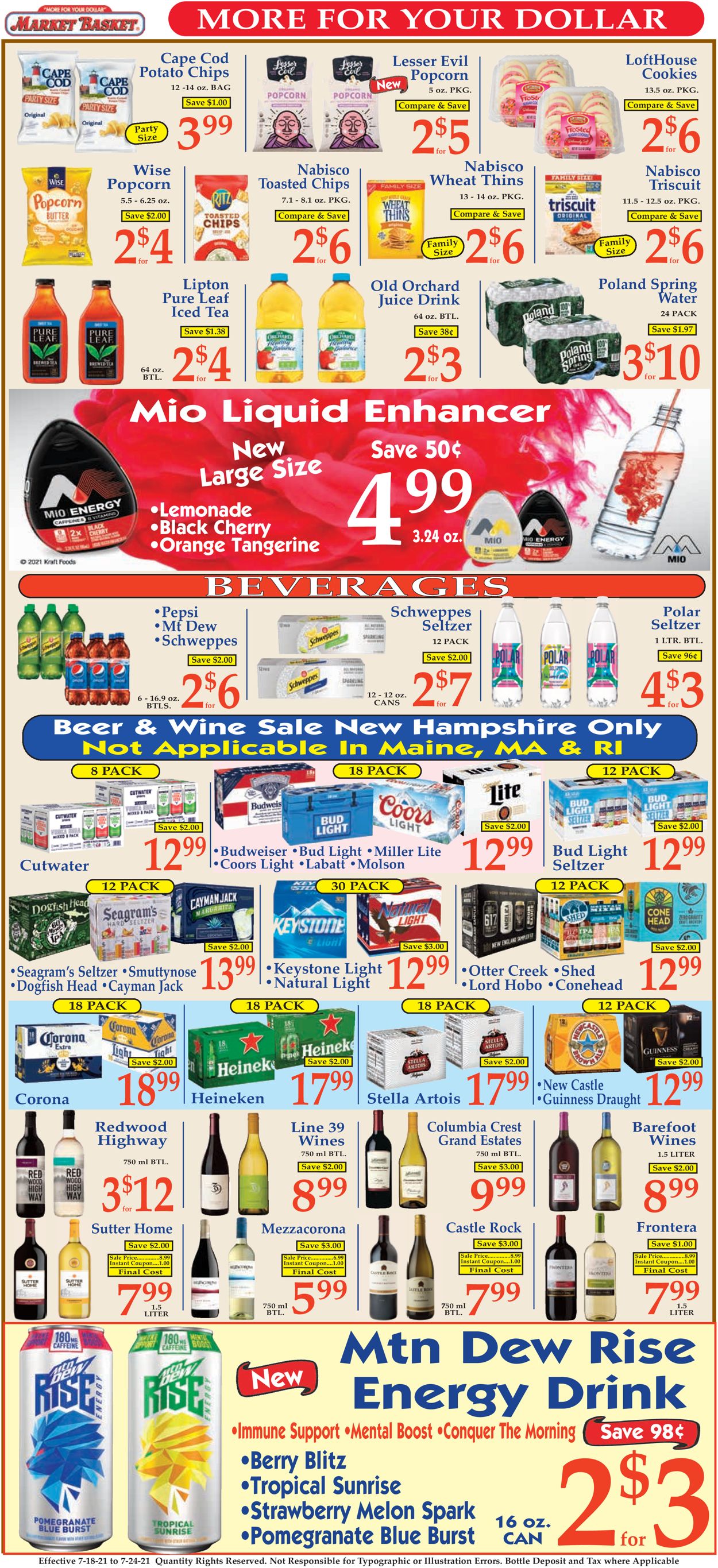 Market Basket Ad from 07/18/2021