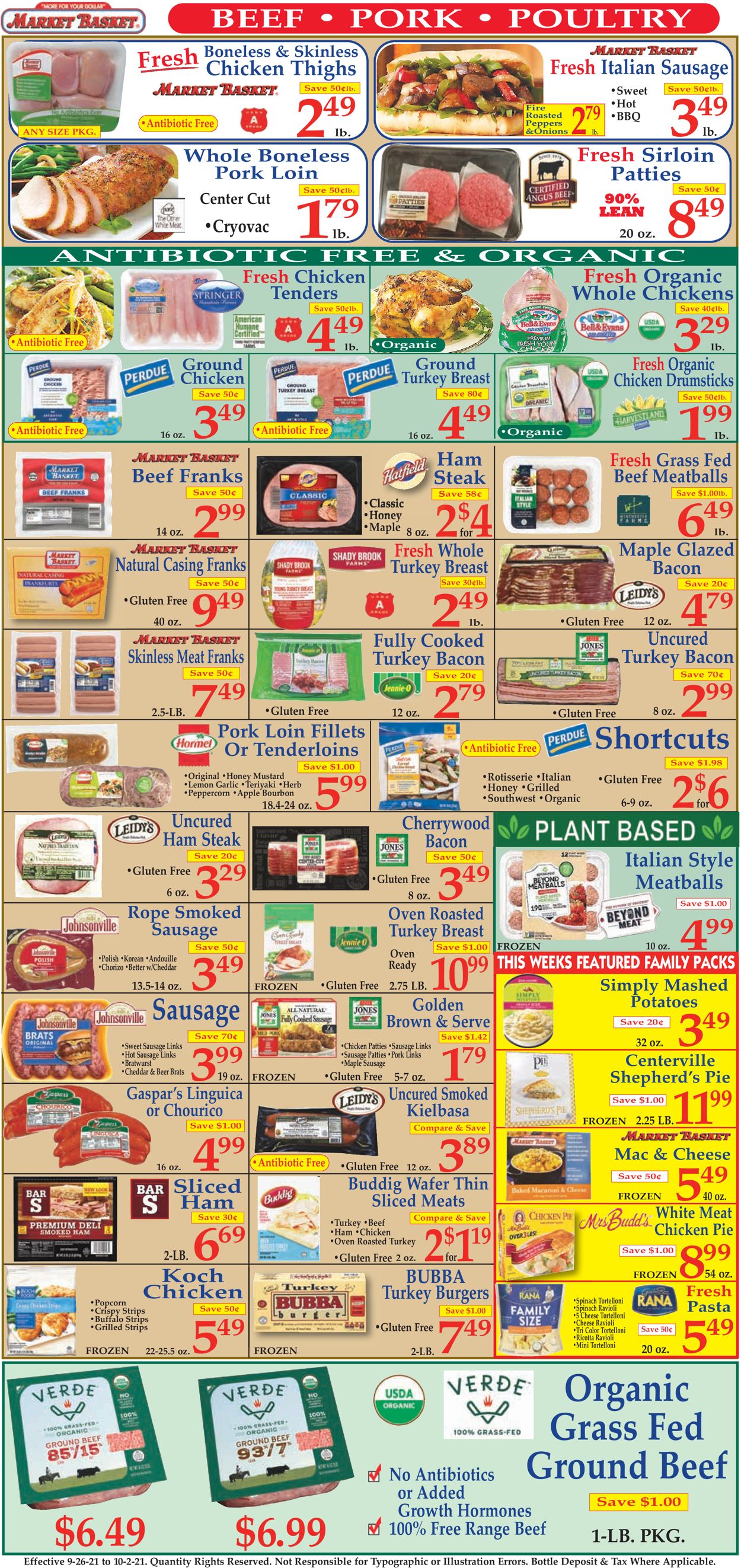 Market Basket Ad from 09/26/2021