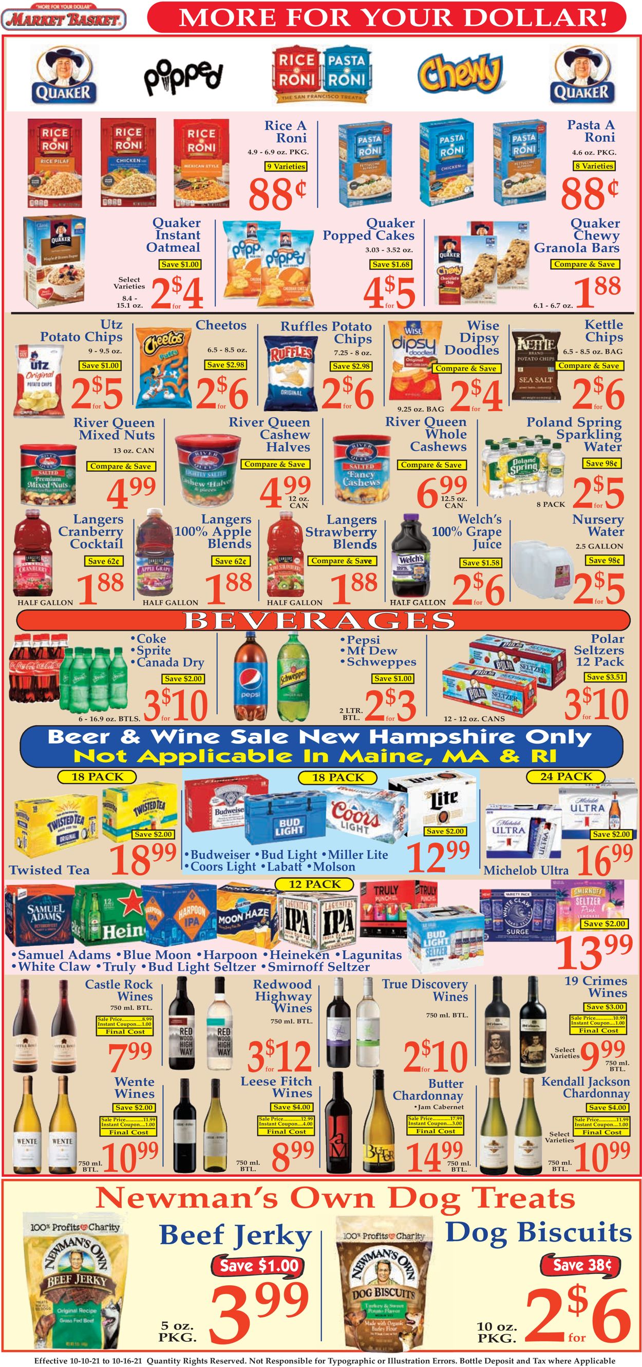 Market Basket Ad from 10/10/2021