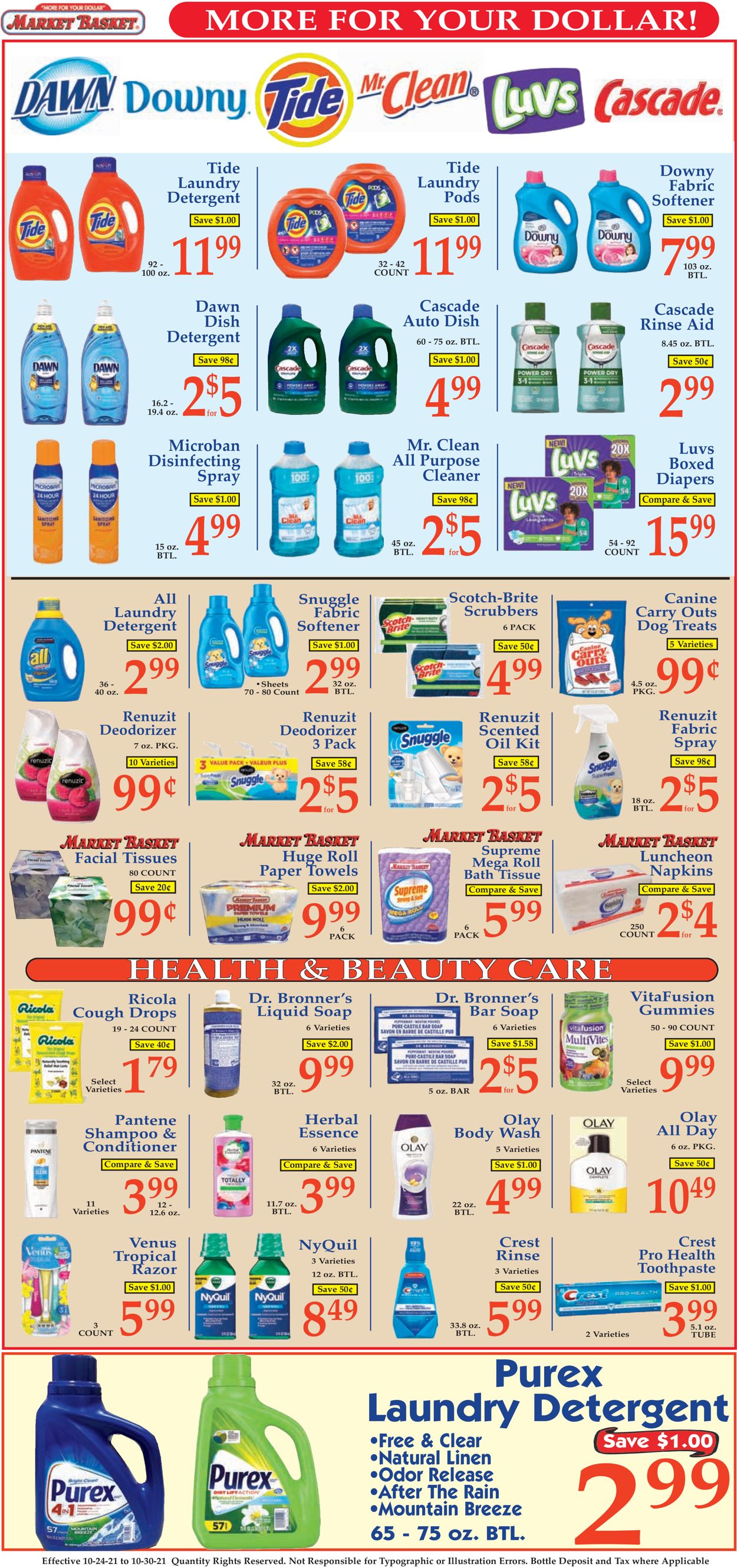 Market Basket Ad from 10/24/2021