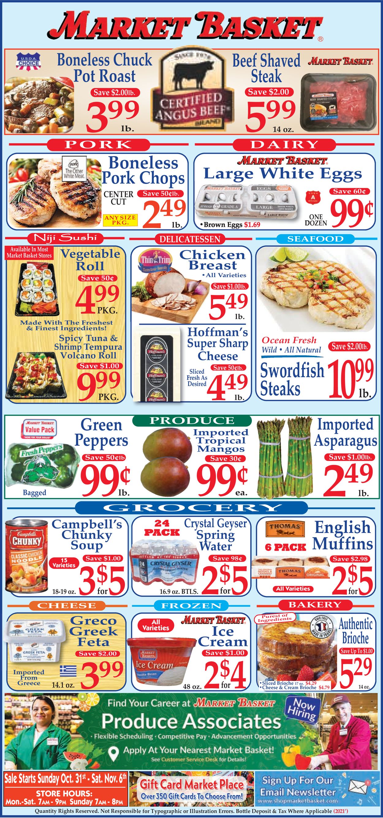 Market Basket Ad from 10/31/2021