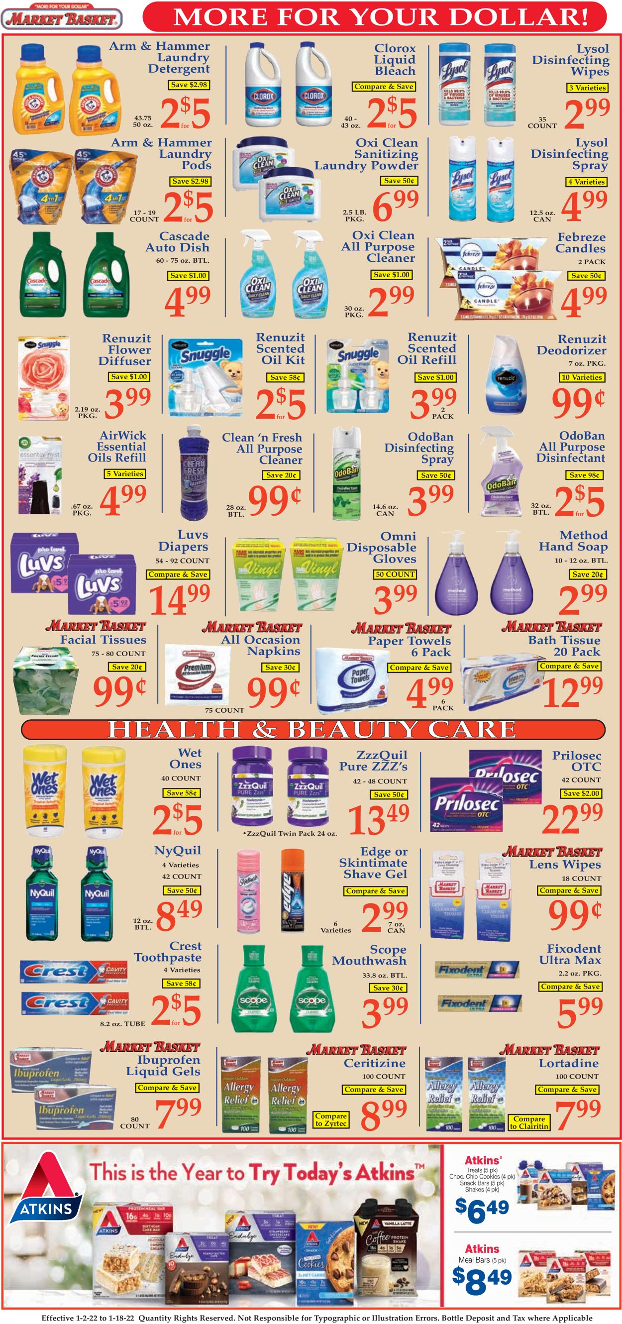 Market Basket Ad from 01/02/2022