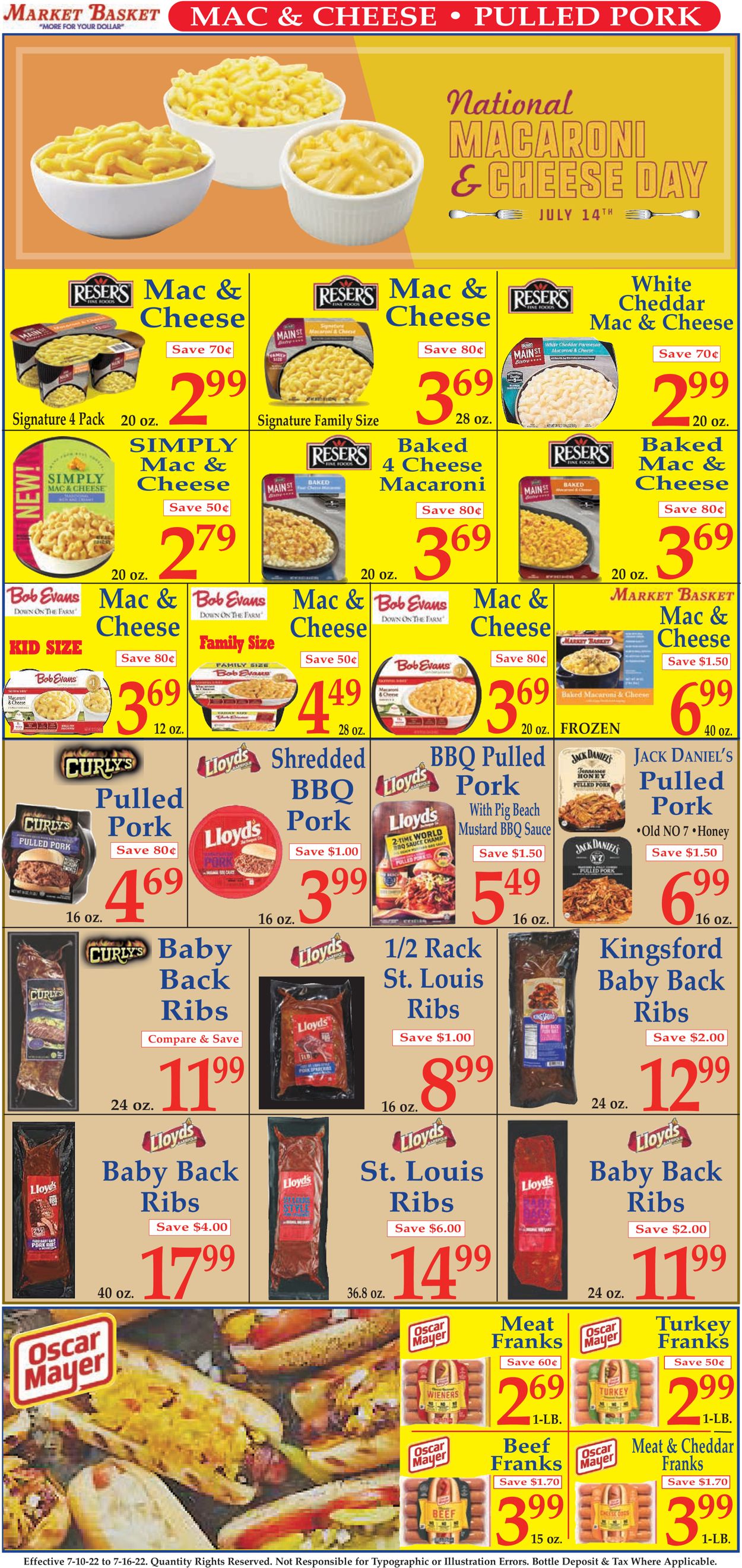 Market Basket Ad from 07/10/2022
