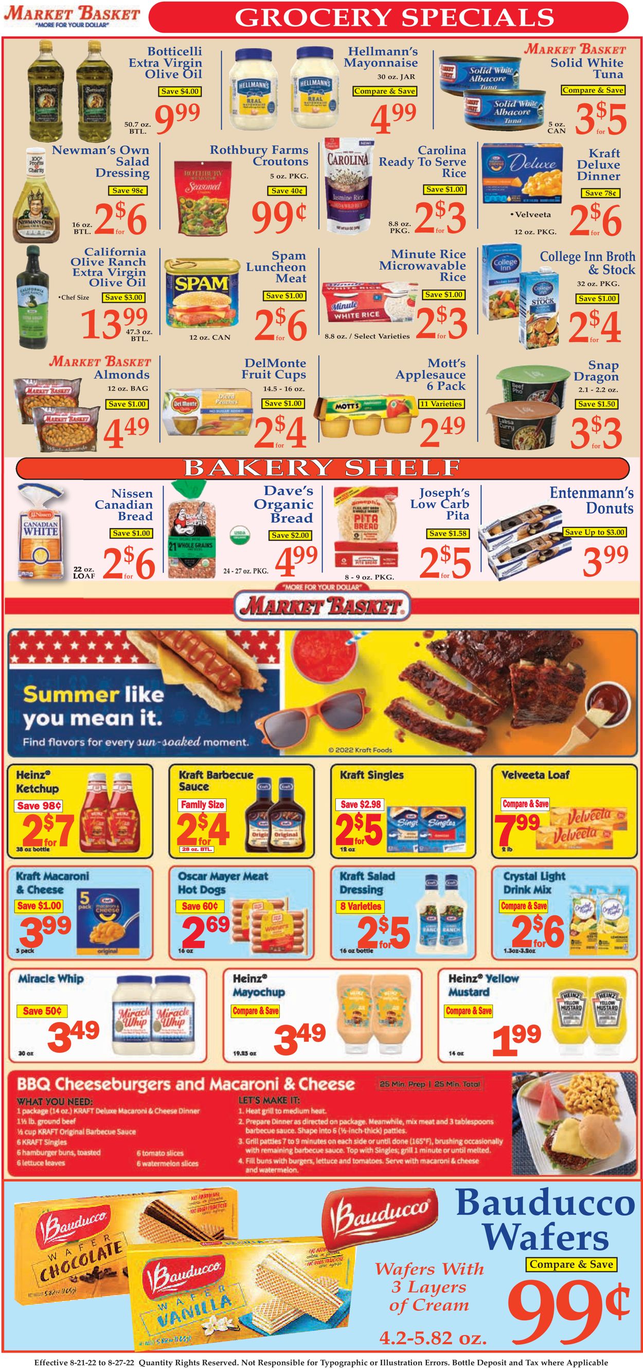 Market Basket Ad from 08/21/2022