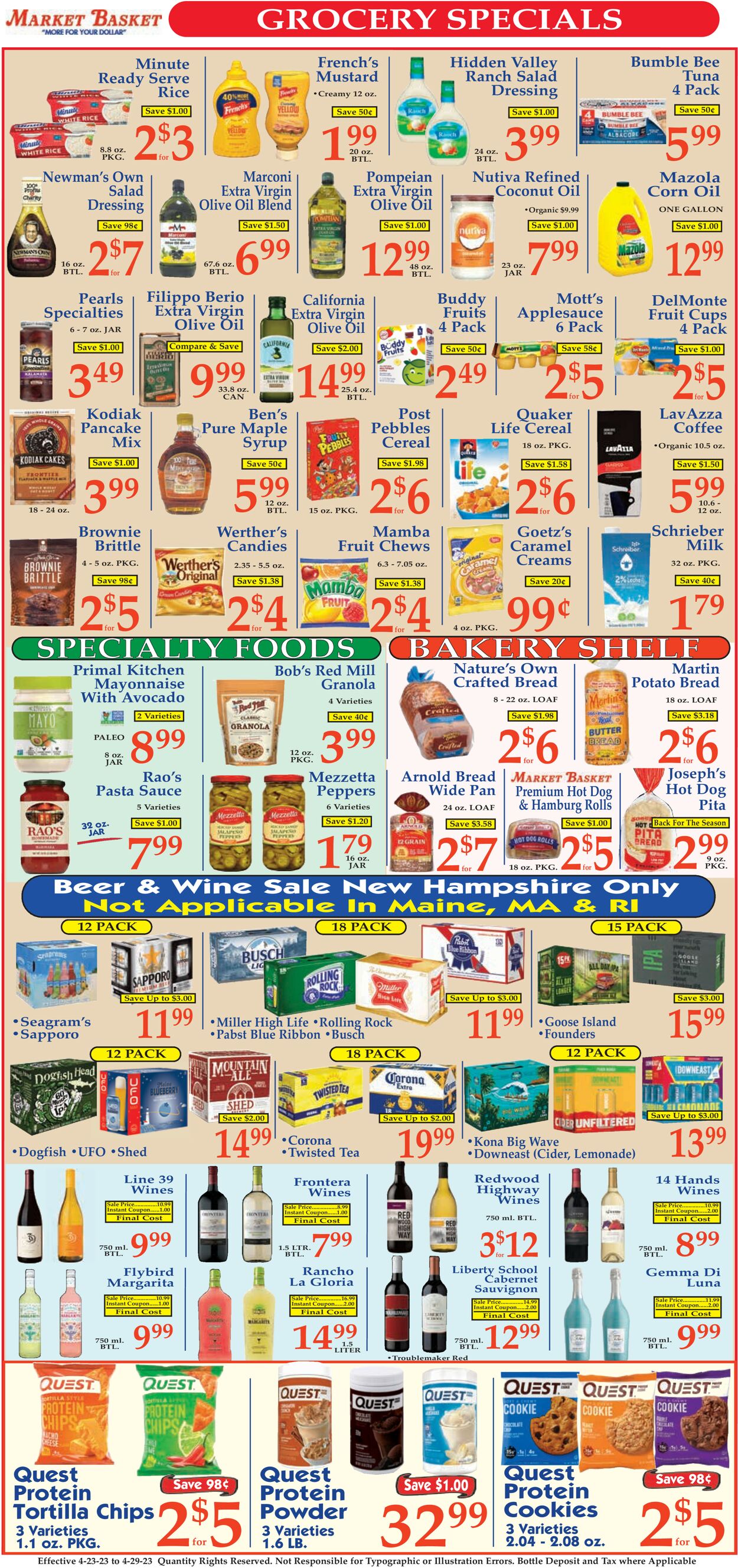 Market Basket Ad from 04/23/2023