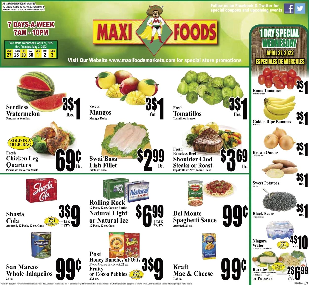 Maxi Foods Ad from 04/27/2022