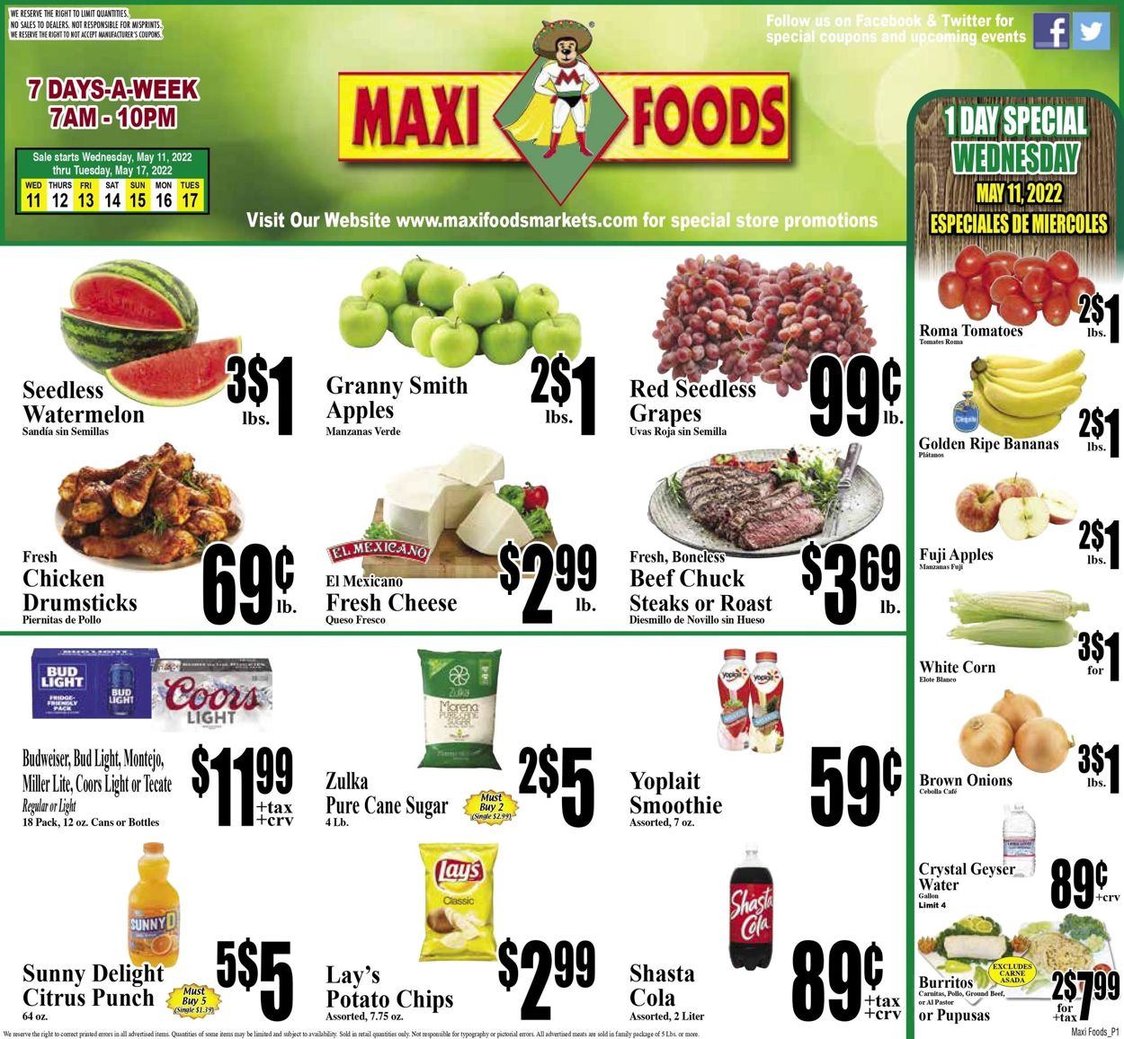 Maxi Foods Ad from 05/11/2022