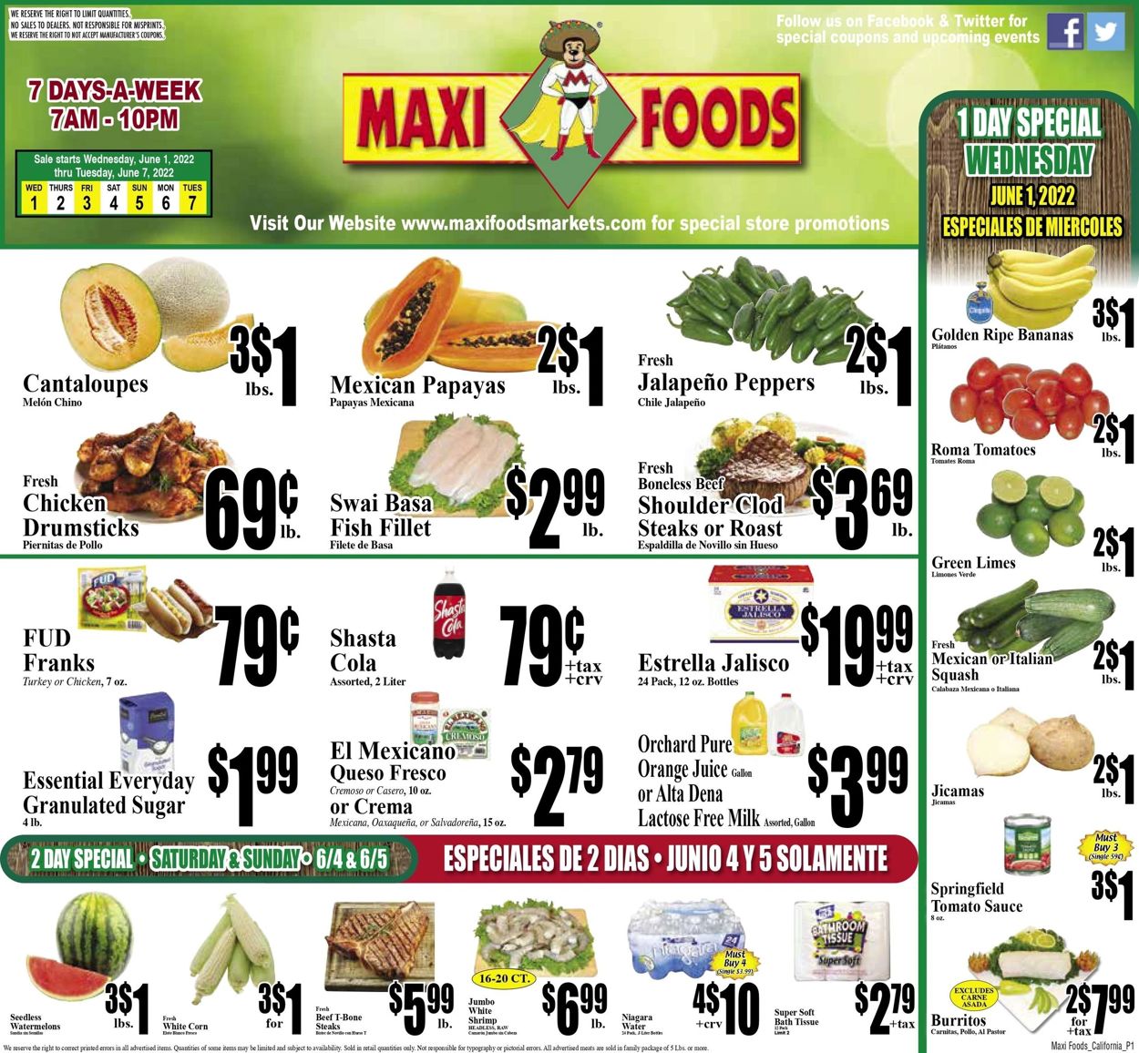 Maxi Foods Ad from 06/01/2022