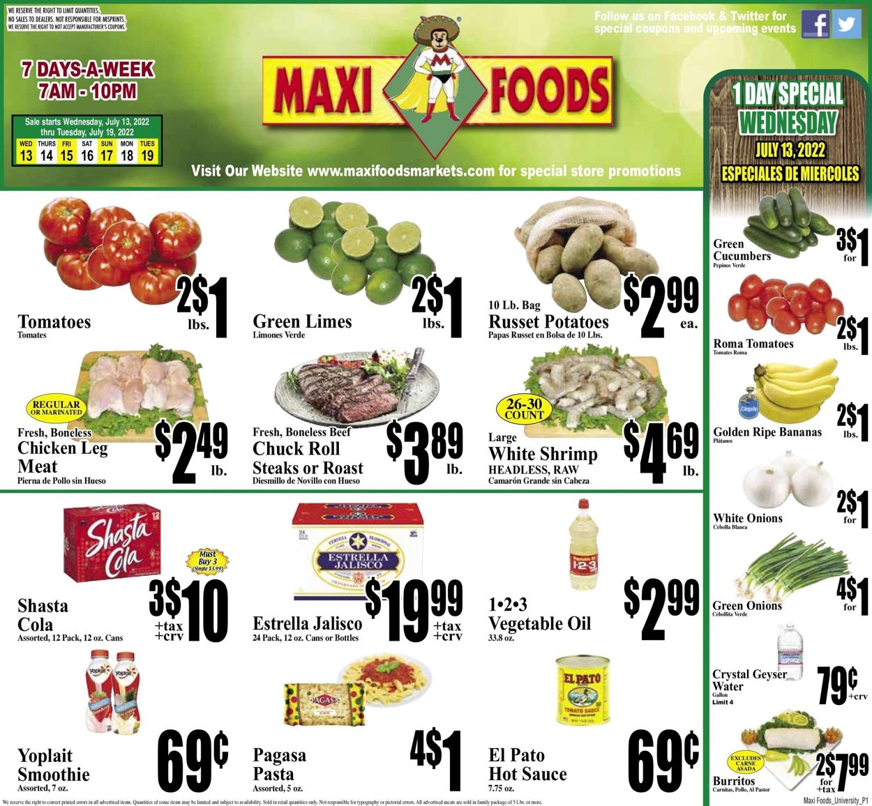 Maxi Foods Ad from 07/13/2022