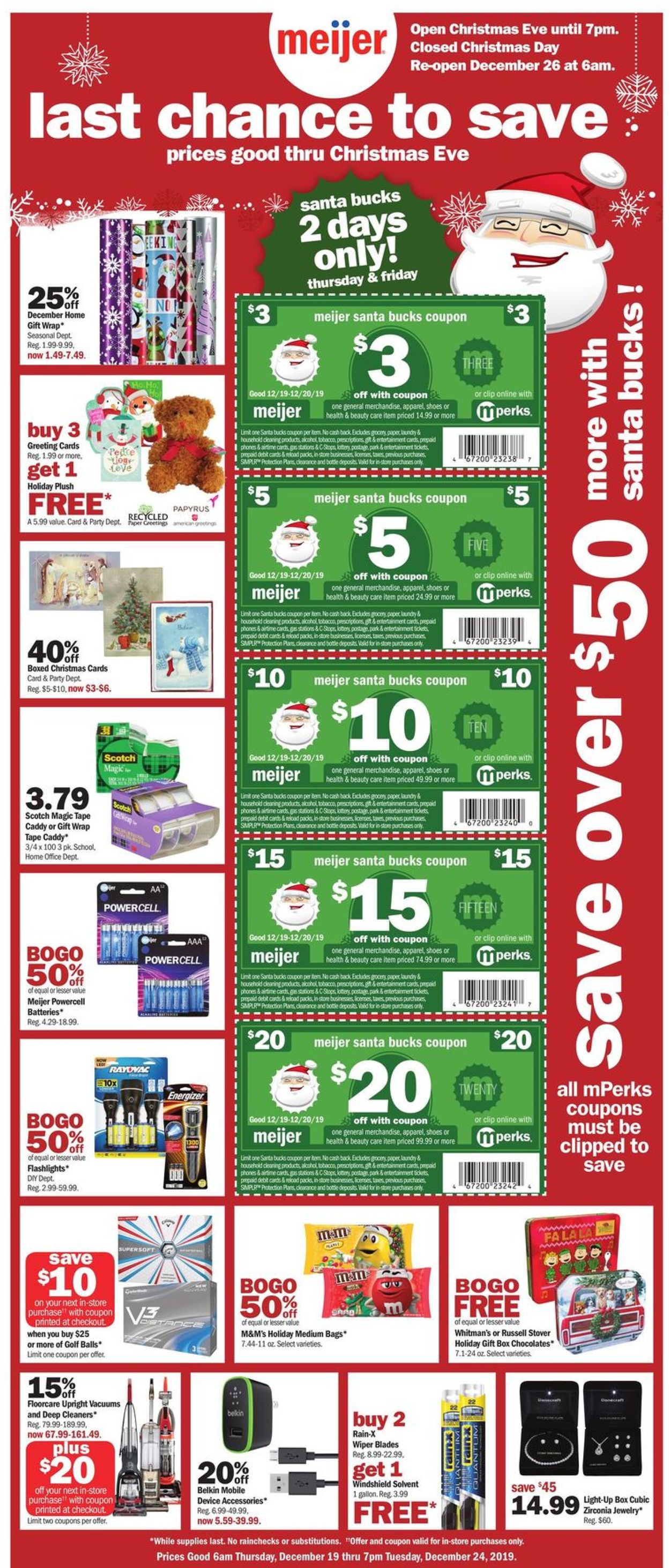 Meijer Ad from 12/19/2019