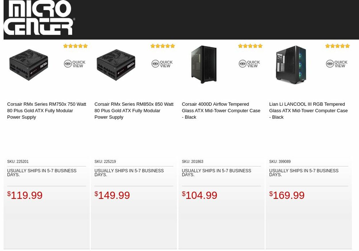 Micro Center Ad from 12/13/2022