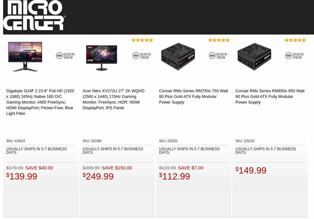 Micro Center Ad from 12/27/2022
