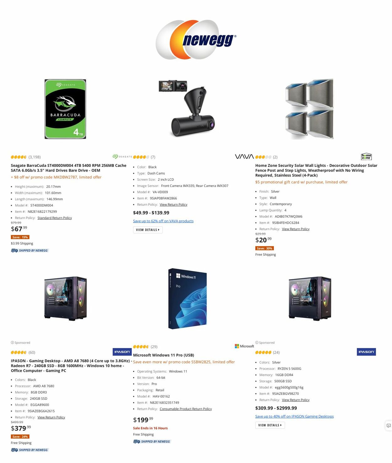 Newegg Ad from 09/29/2022