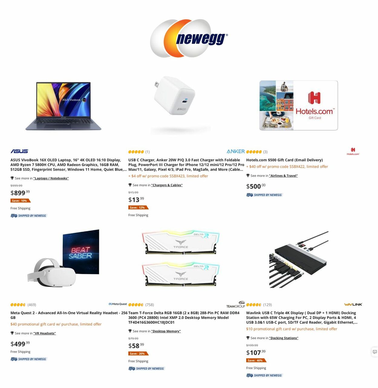 Newegg Ad from 10/06/2022