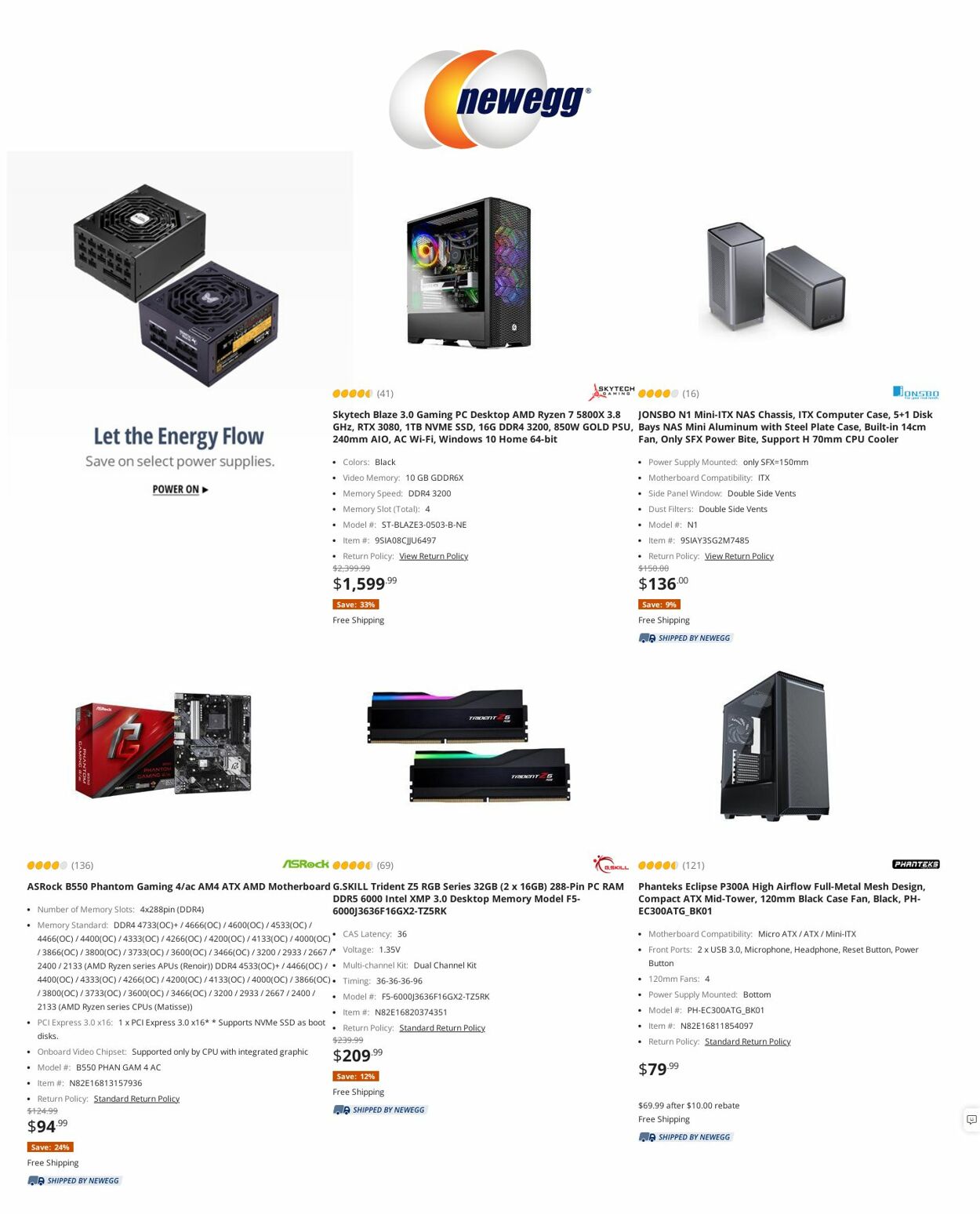 Newegg Ad from 10/20/2022