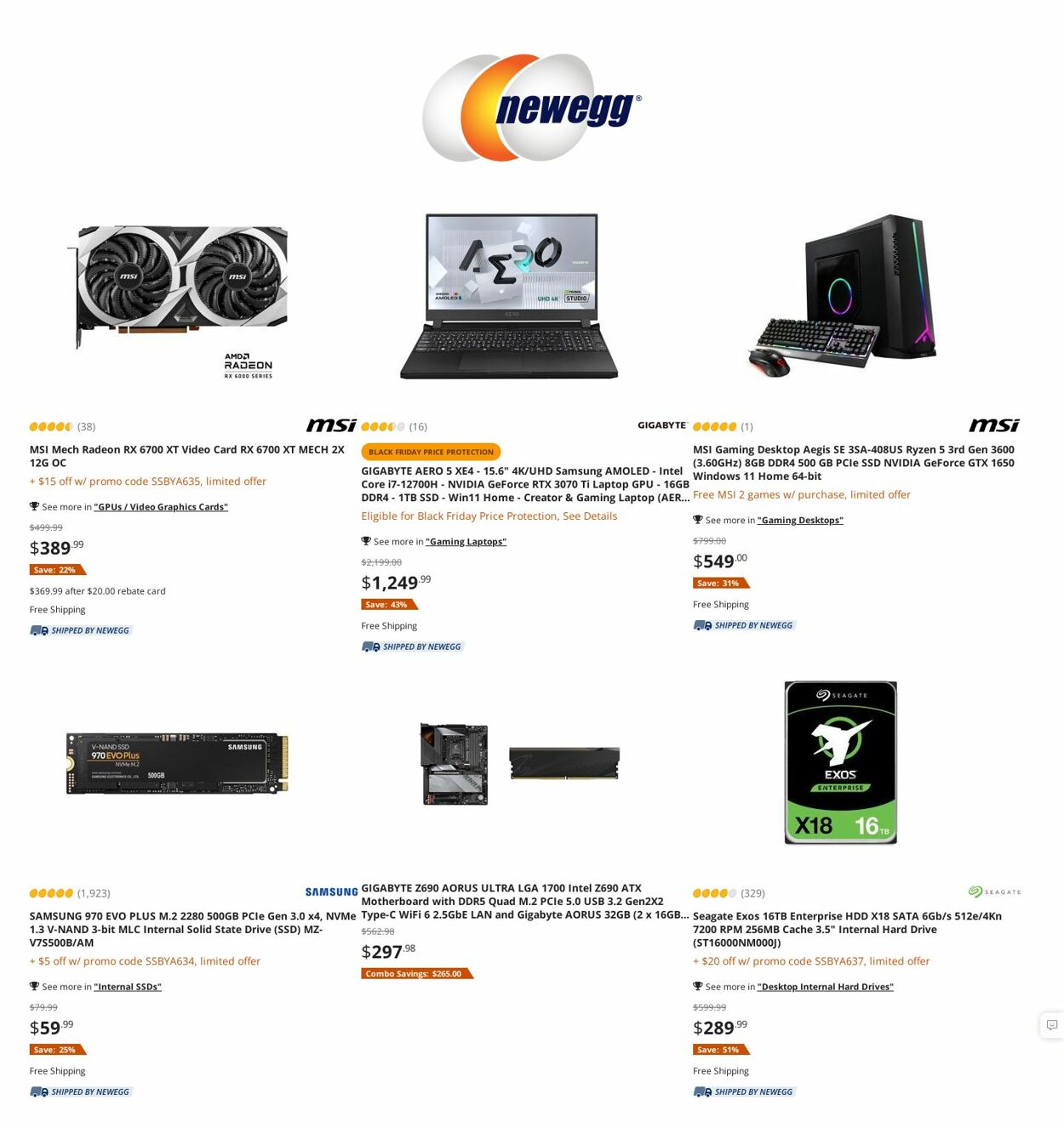 Newegg Ad from 11/17/2022