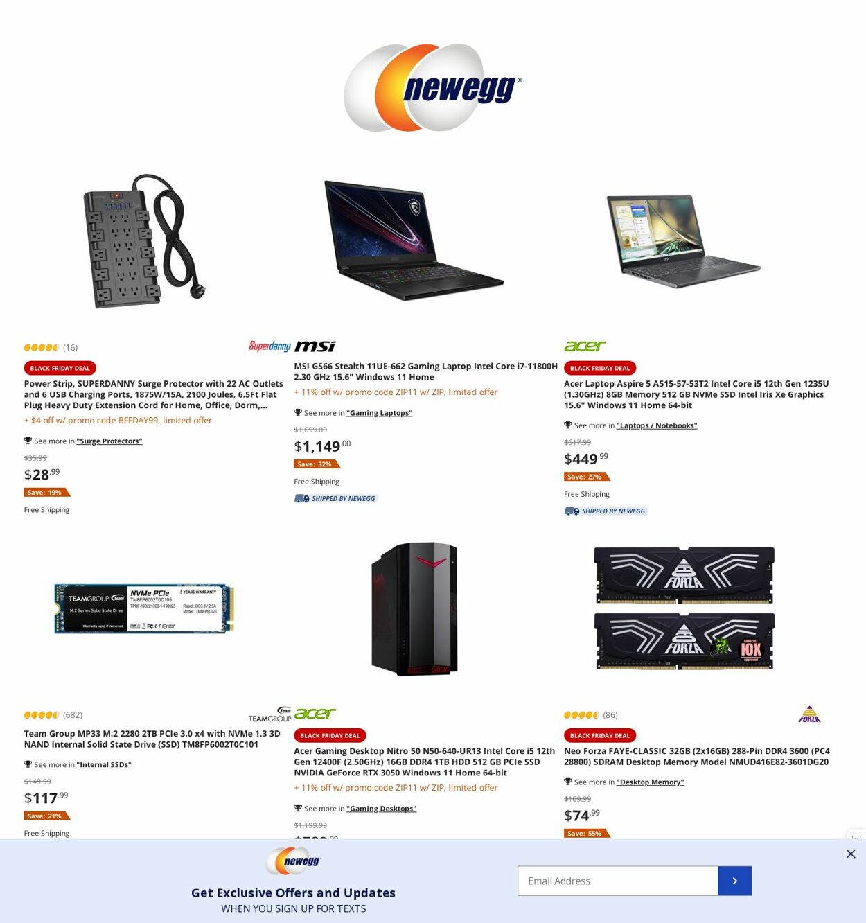 Newegg Ad from 11/24/2022