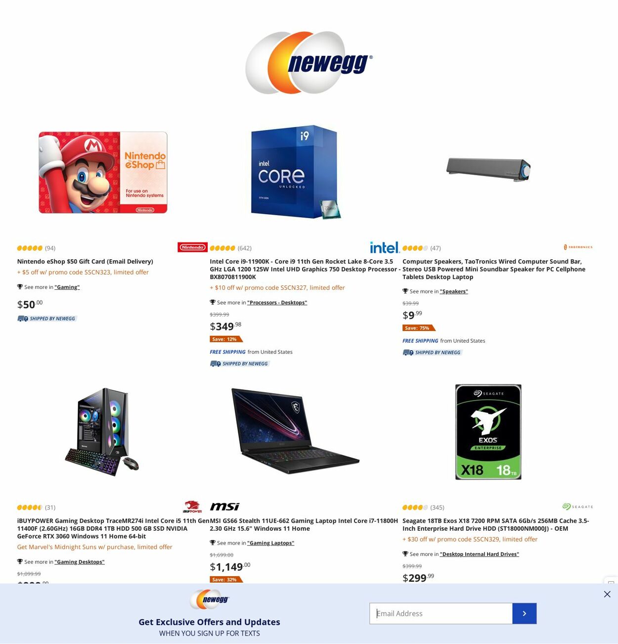 Newegg Ad from 01/05/2023