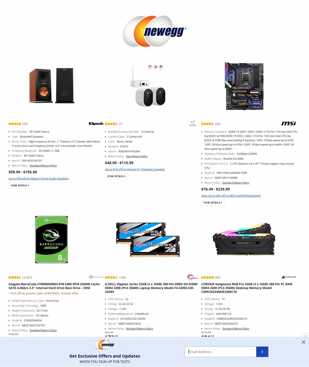Newegg Ad from 01/05/2023