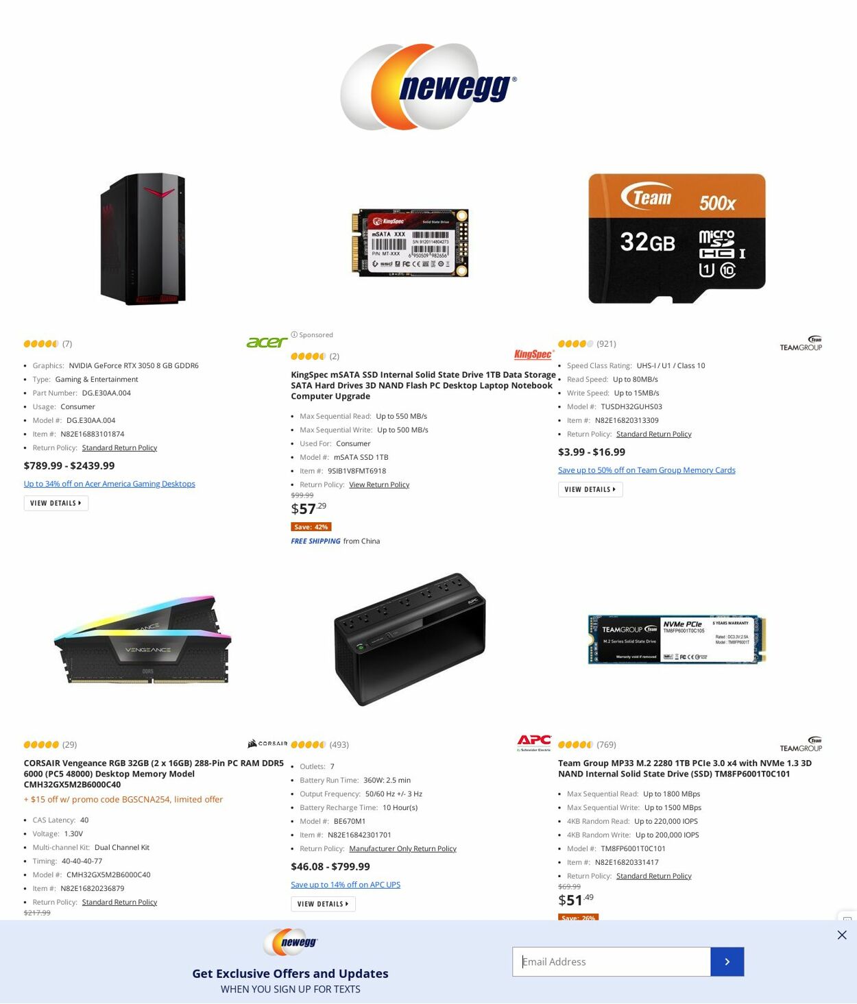 Newegg Ad from 01/12/2023