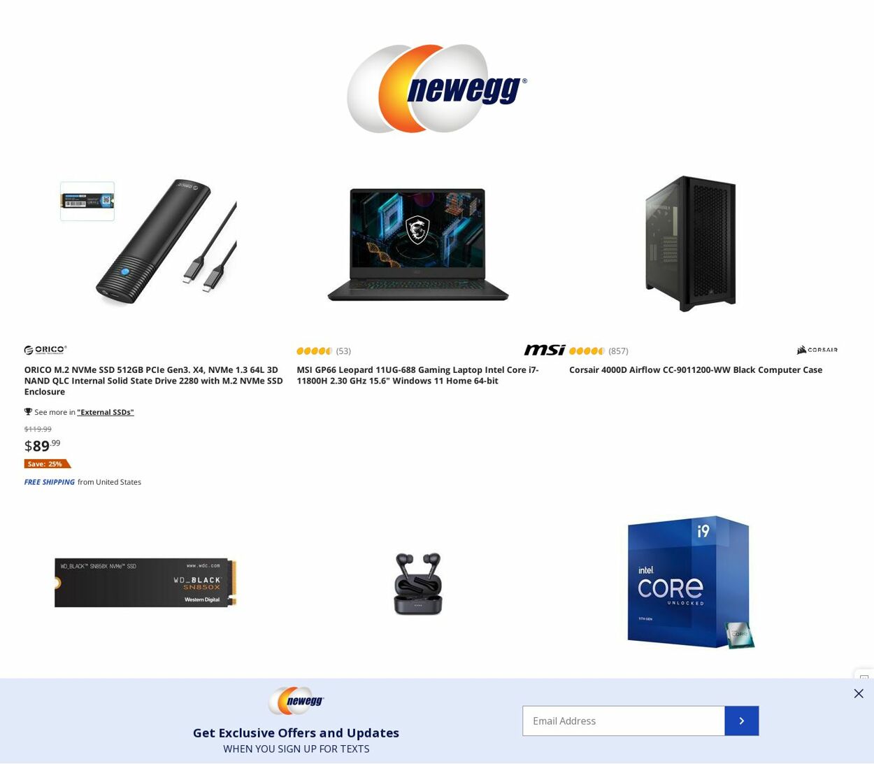 Newegg Ad from 01/19/2023