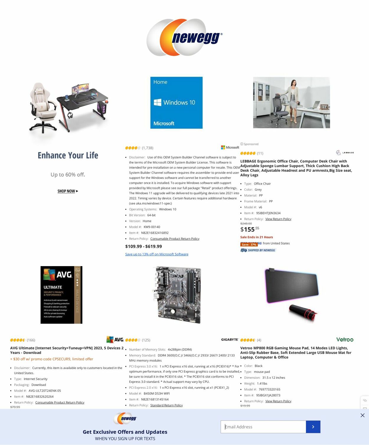 Newegg Ad from 02/16/2023
