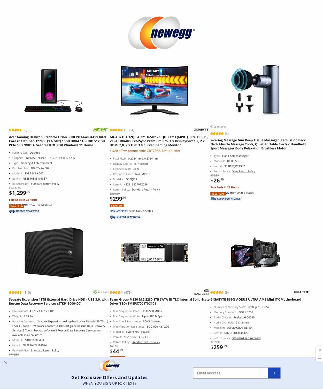 Newegg Ad from 03/09/2023