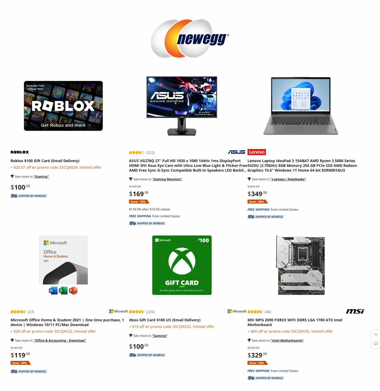 Newegg Ad from 03/16/2023