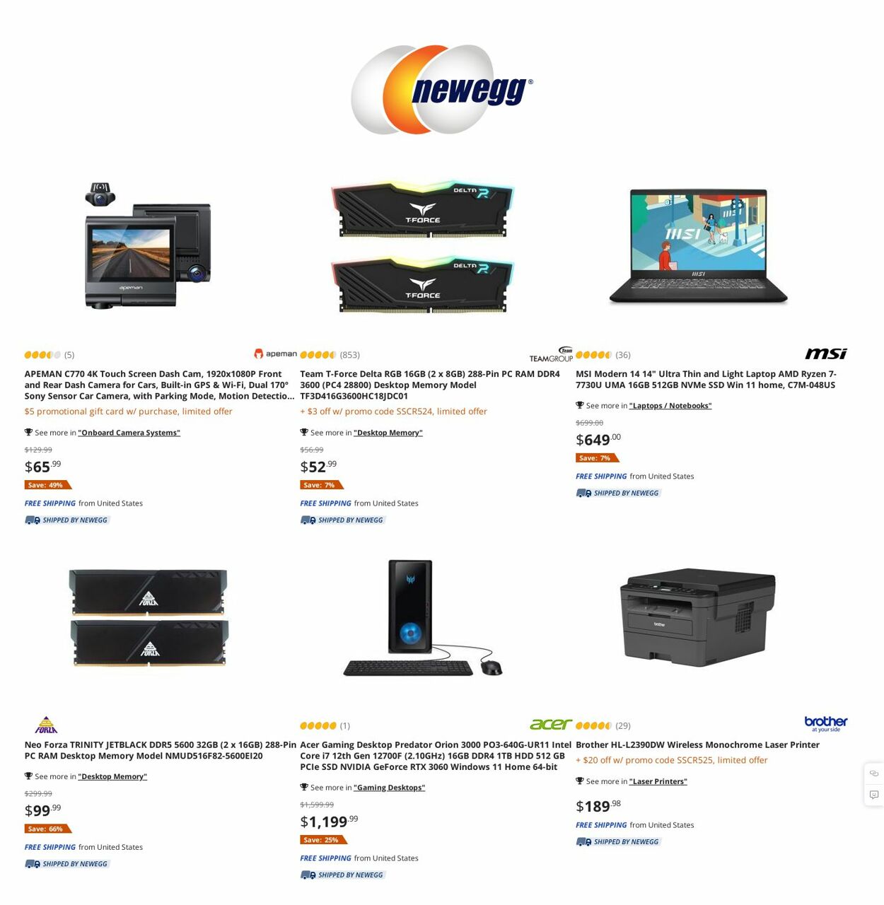 Newegg Ad from 04/06/2023