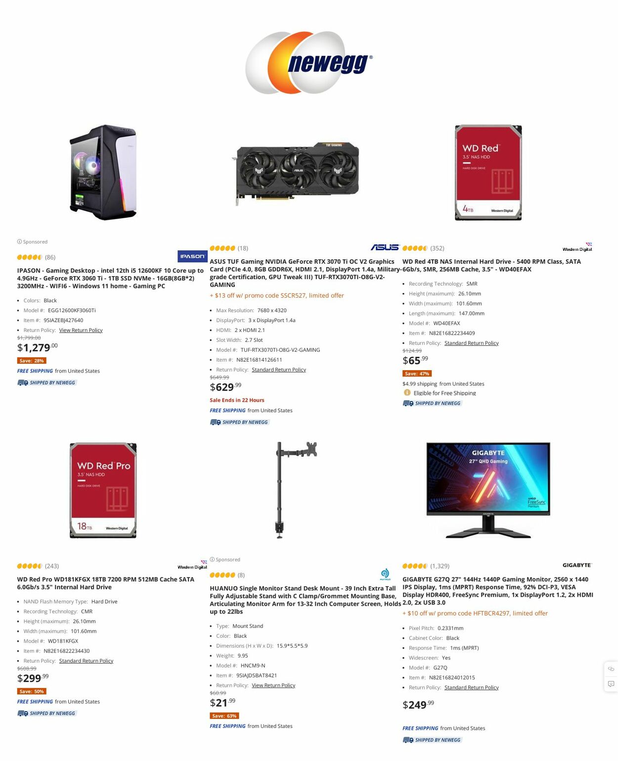 Newegg Ad from 04/06/2023