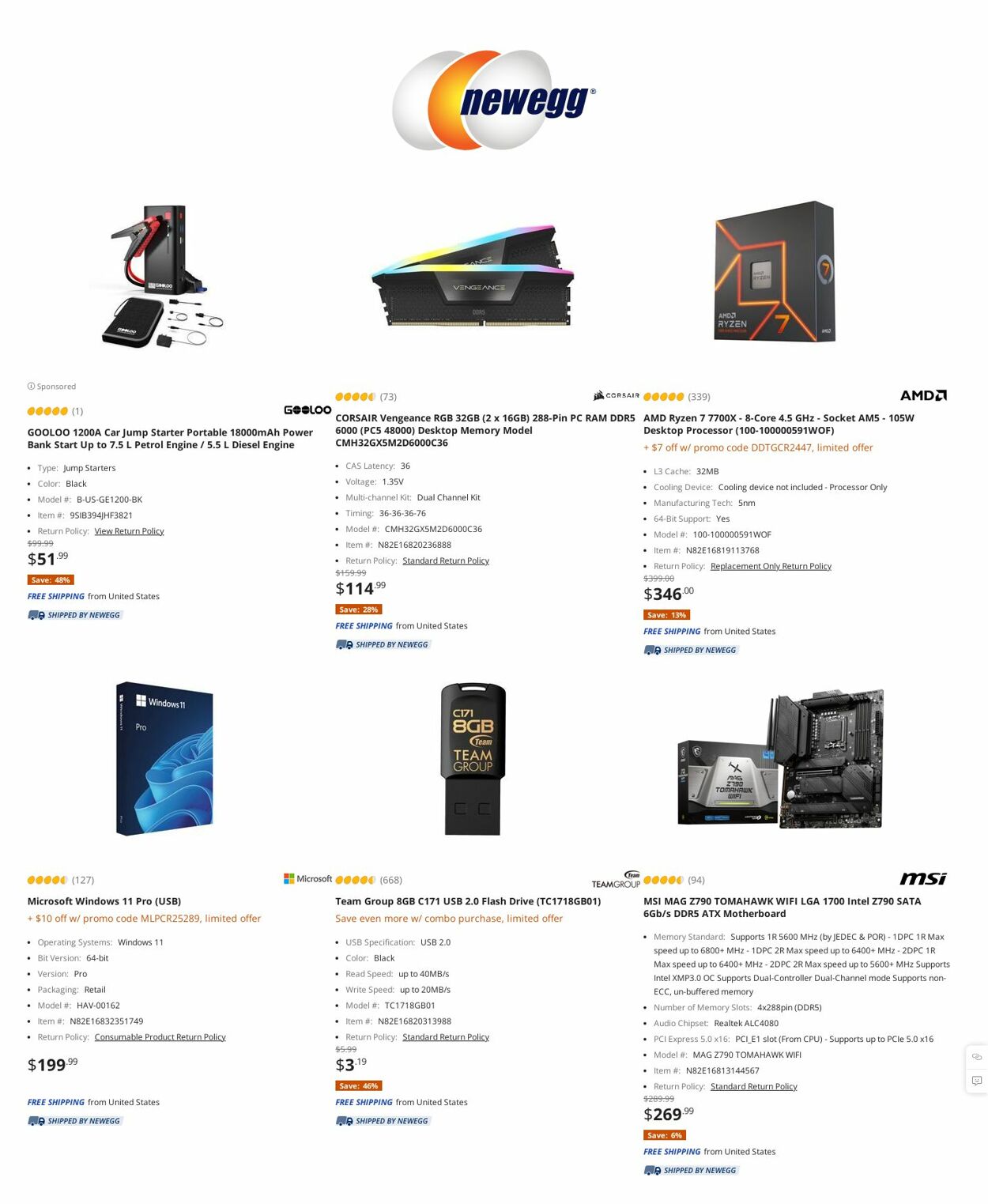 Newegg Ad from 04/27/2023