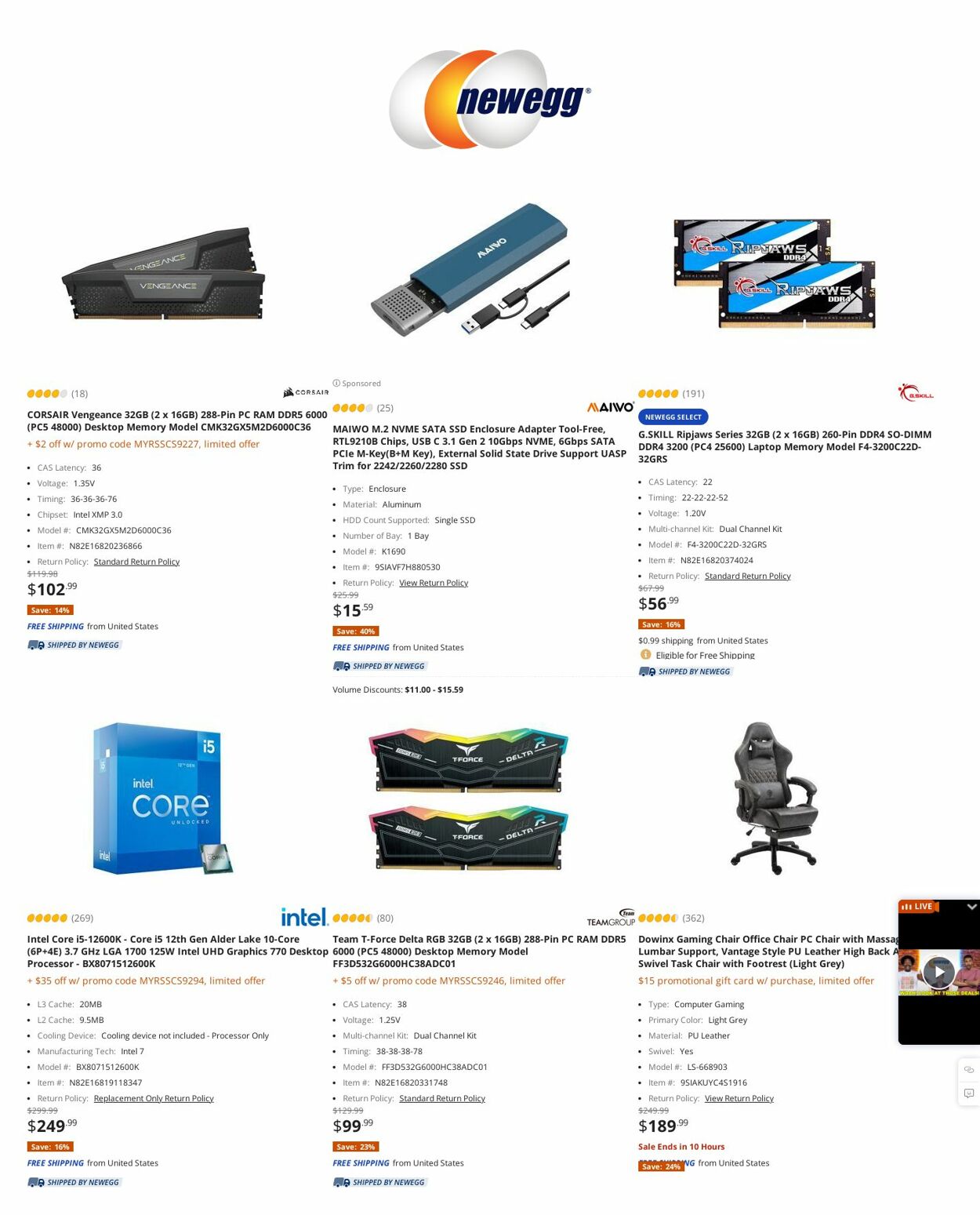 Newegg Ad from 05/11/2023