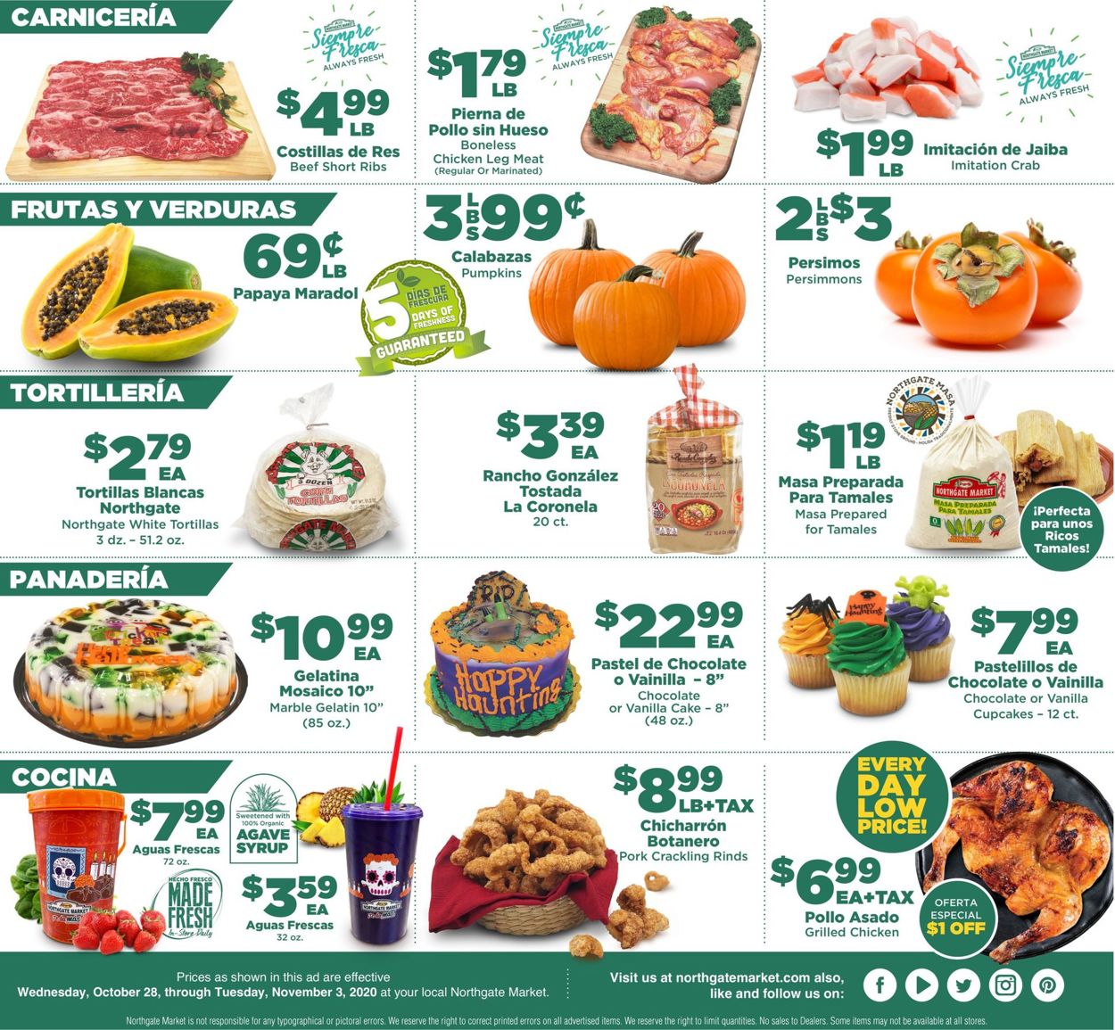 Northgate Market Ad from 10/28/2020