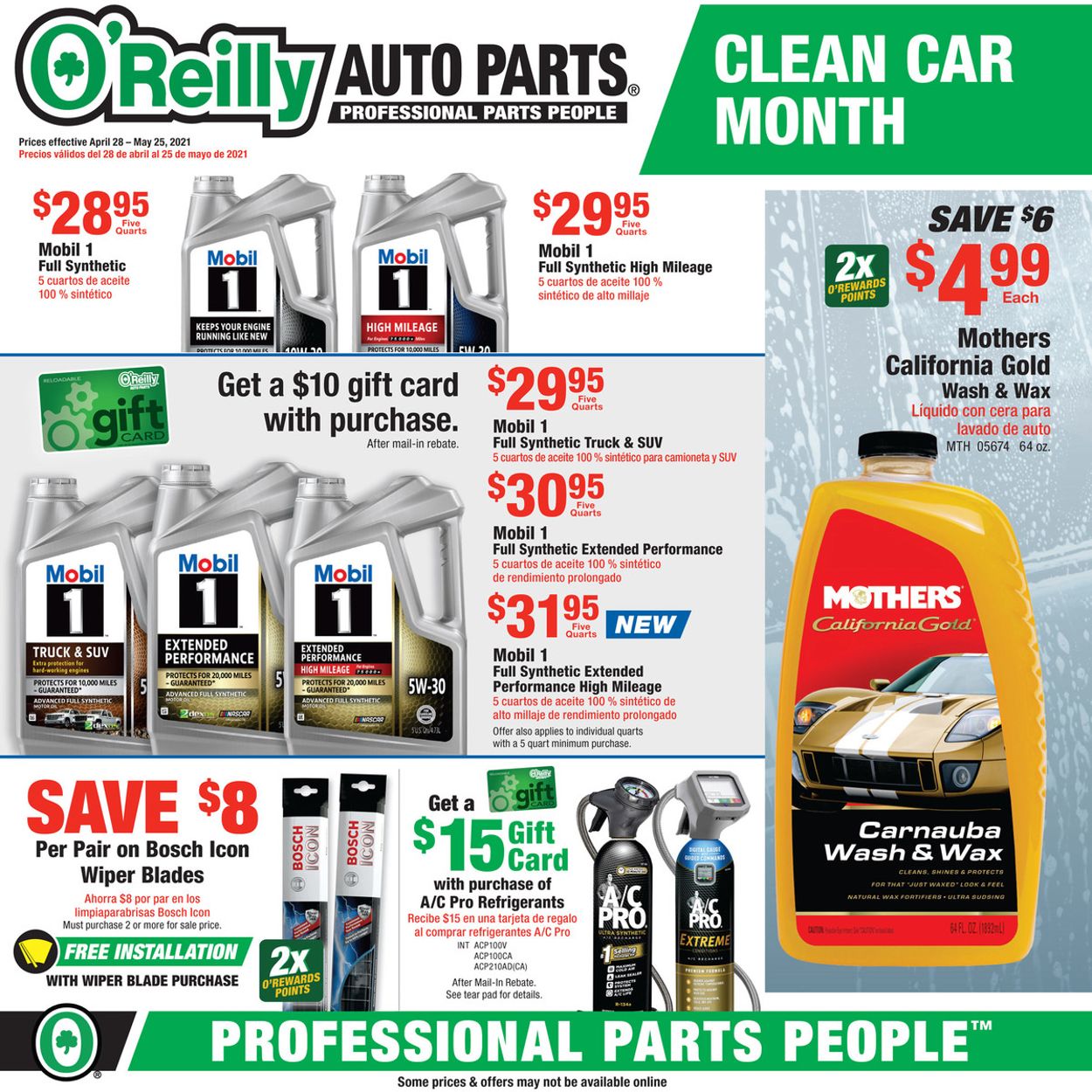 O'Reilly Auto Parts Ad from 04/28/2021