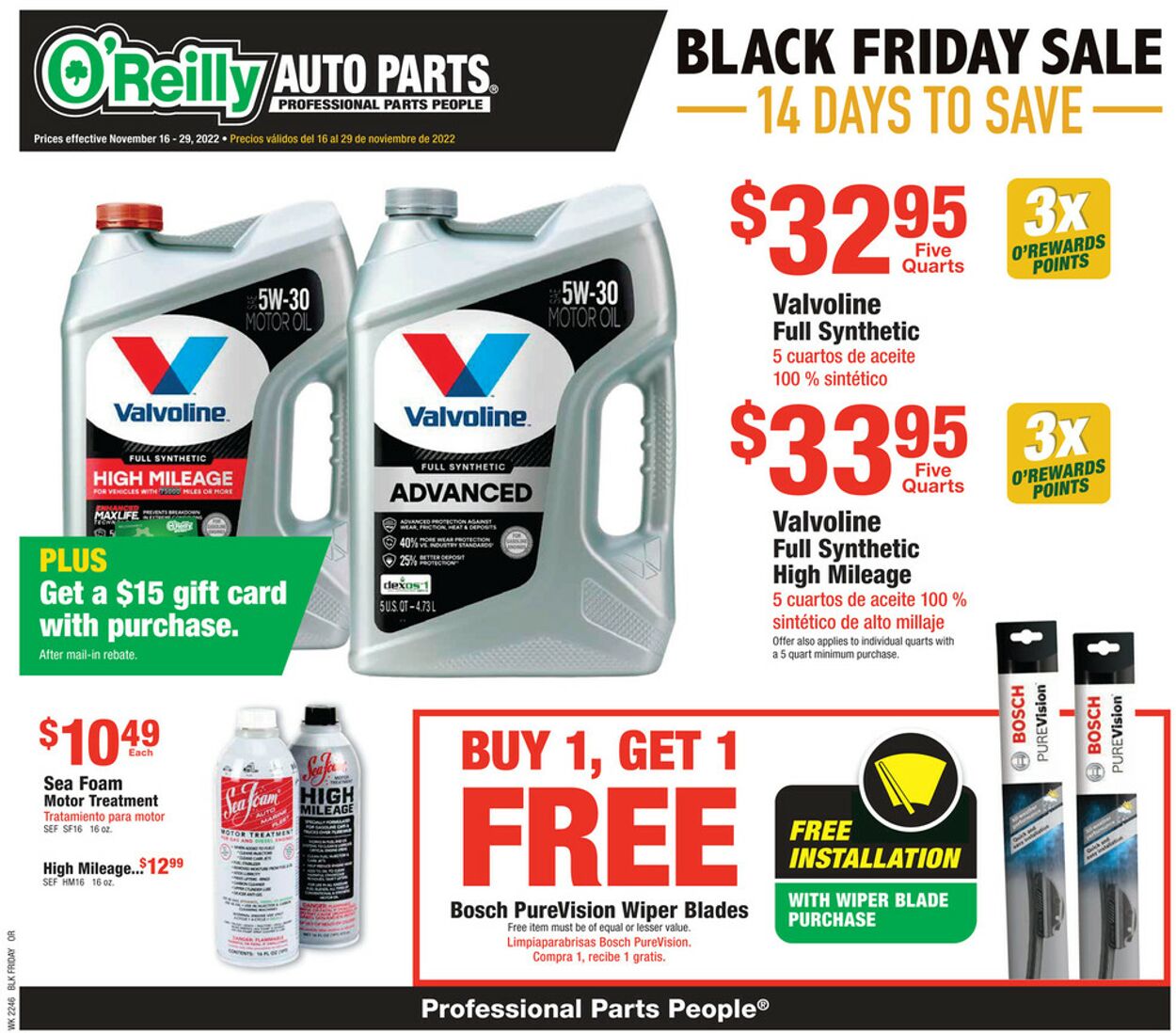 O'Reilly Auto Parts Ad from 11/16/2022