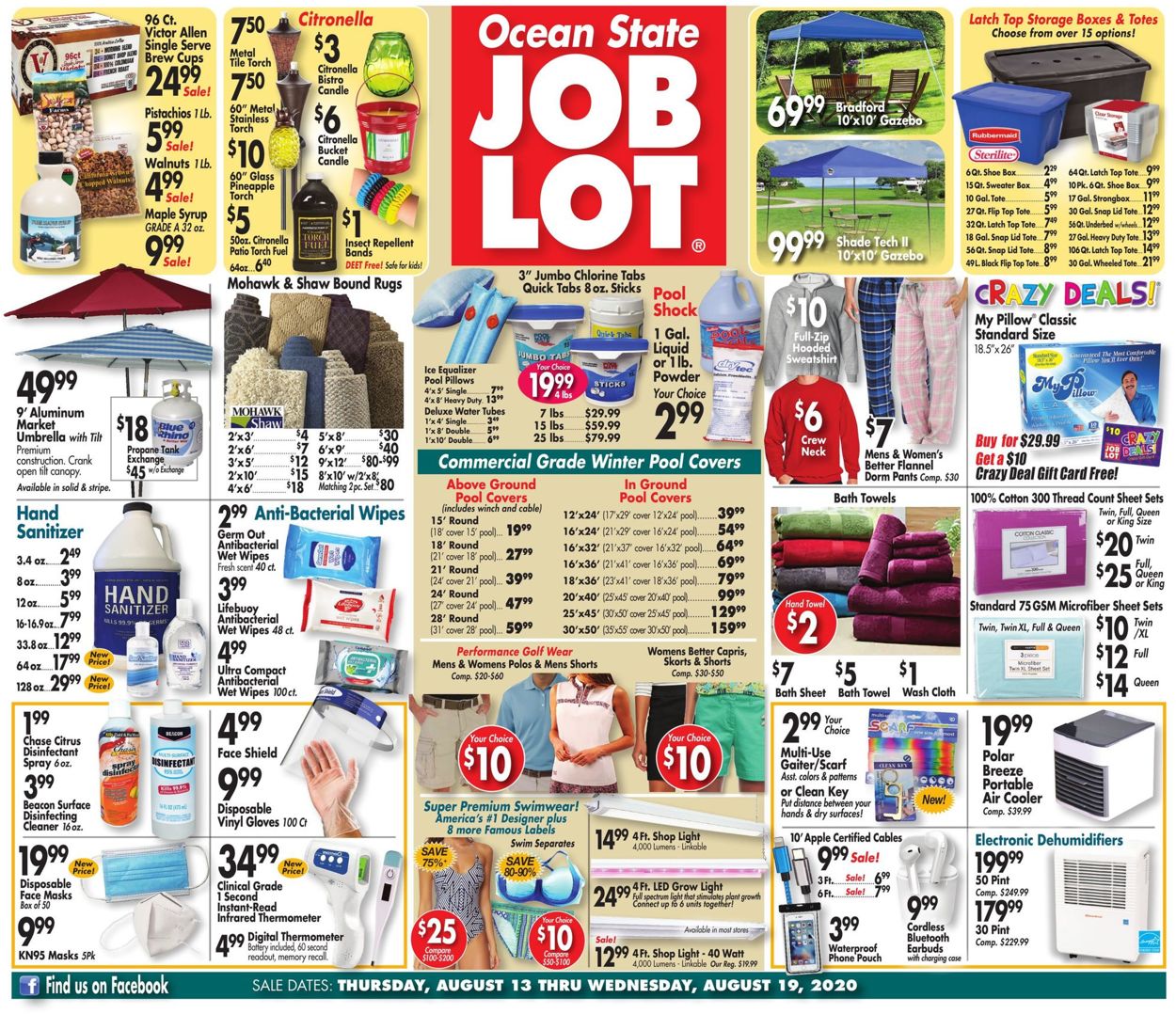Ocean State Job Lot Ad from 08/13/2020