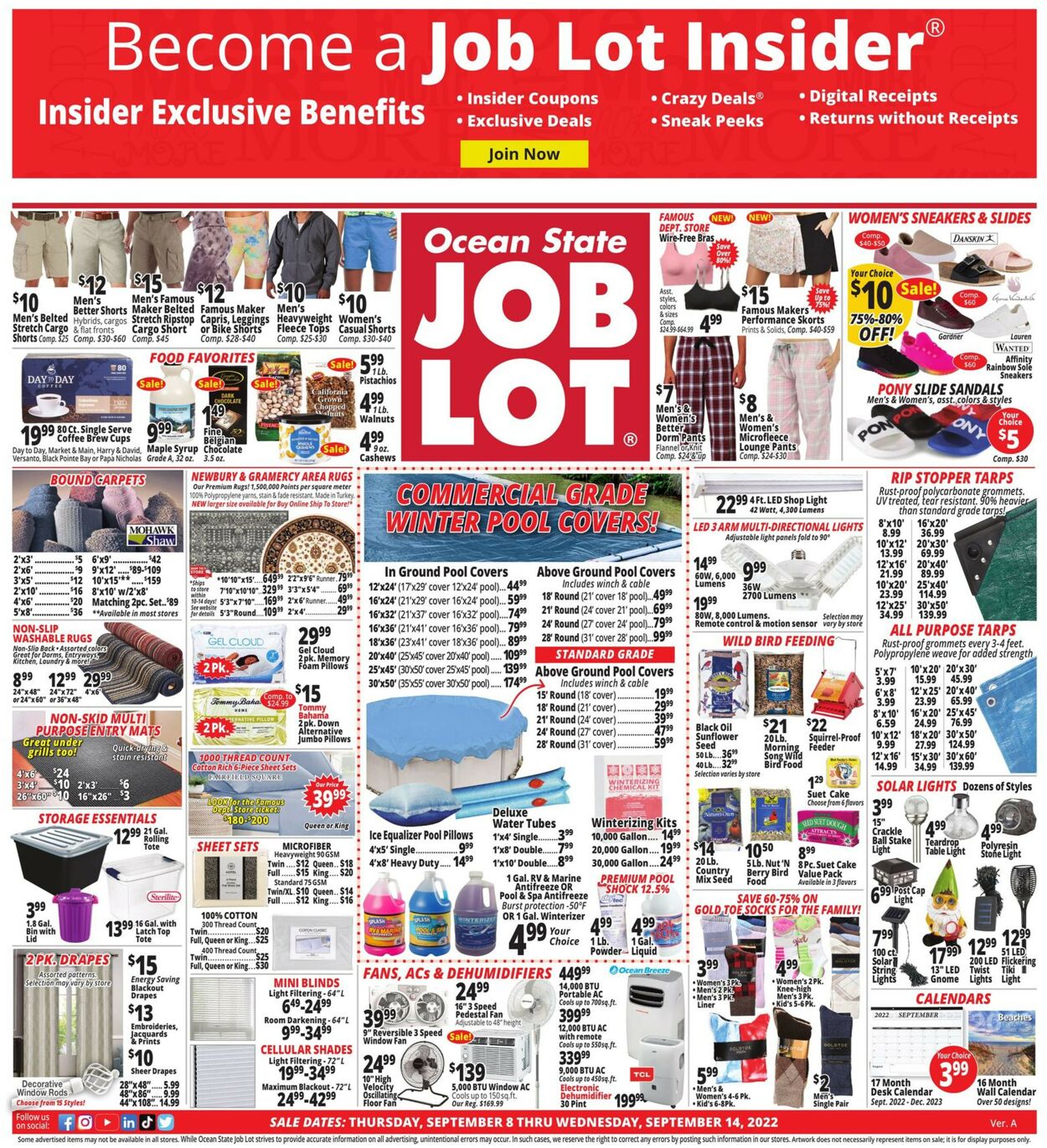 Ocean State Job Lot Ad from 09/08/2022